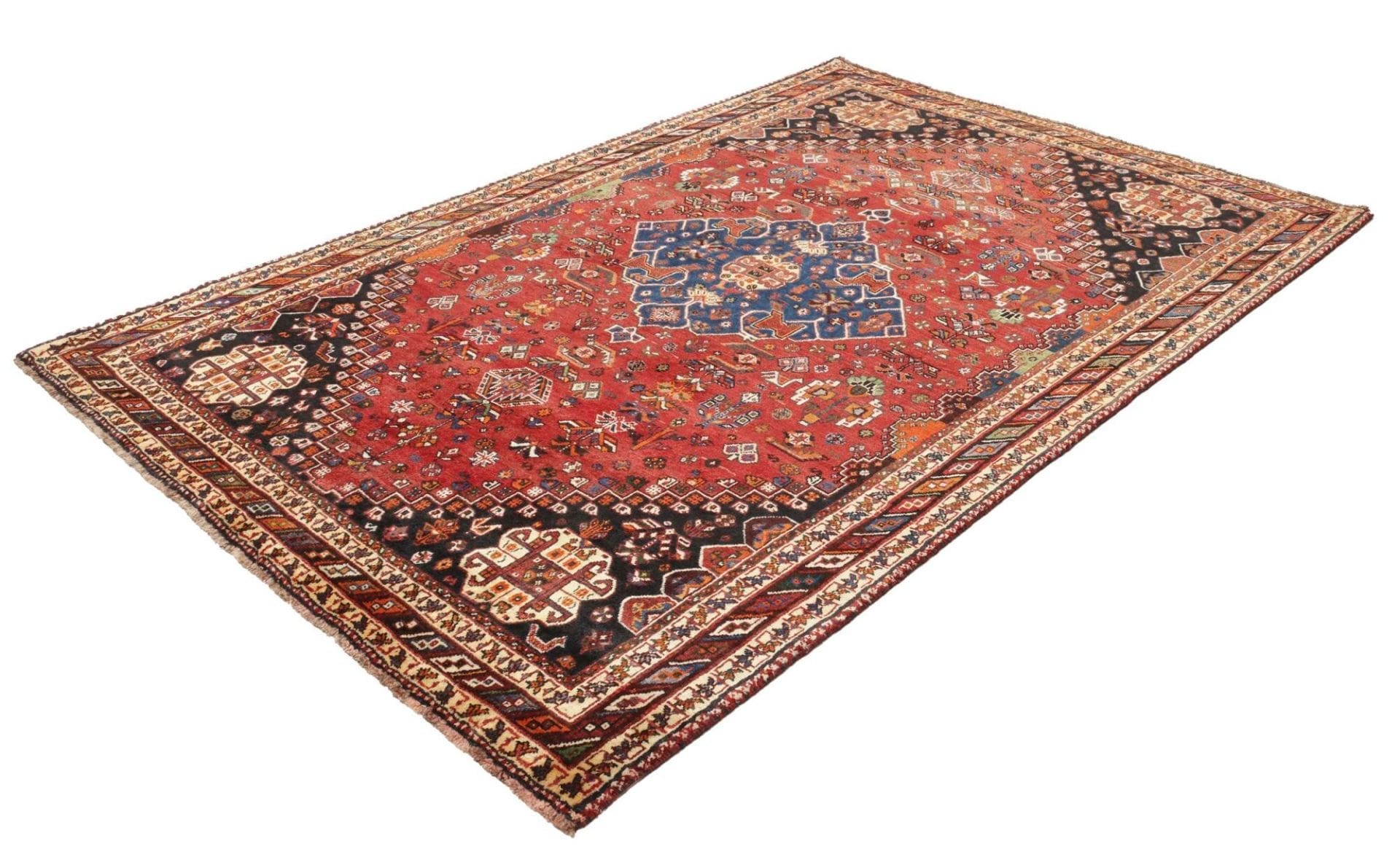 gashghai-orientteppich-181-x-270cm-handgeknupft-aus-schurwolle-1 Qashqai Perserteppich 181 × 270 cm aus Wolle, handgeknüpft