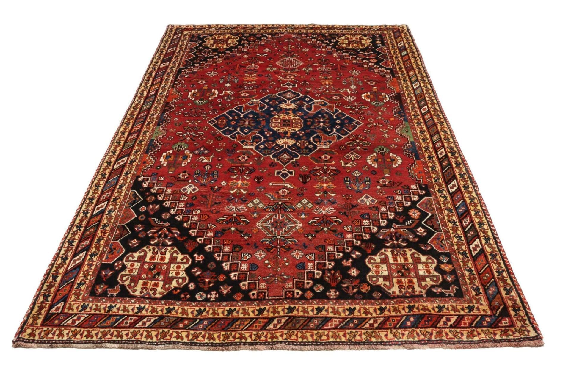 gashghai-orientteppich-181-x-270cm-handgeknupft-aus-schurwolle-3 Qashqai Perserteppich 181 × 270 cm aus Wolle, handgeknüpft