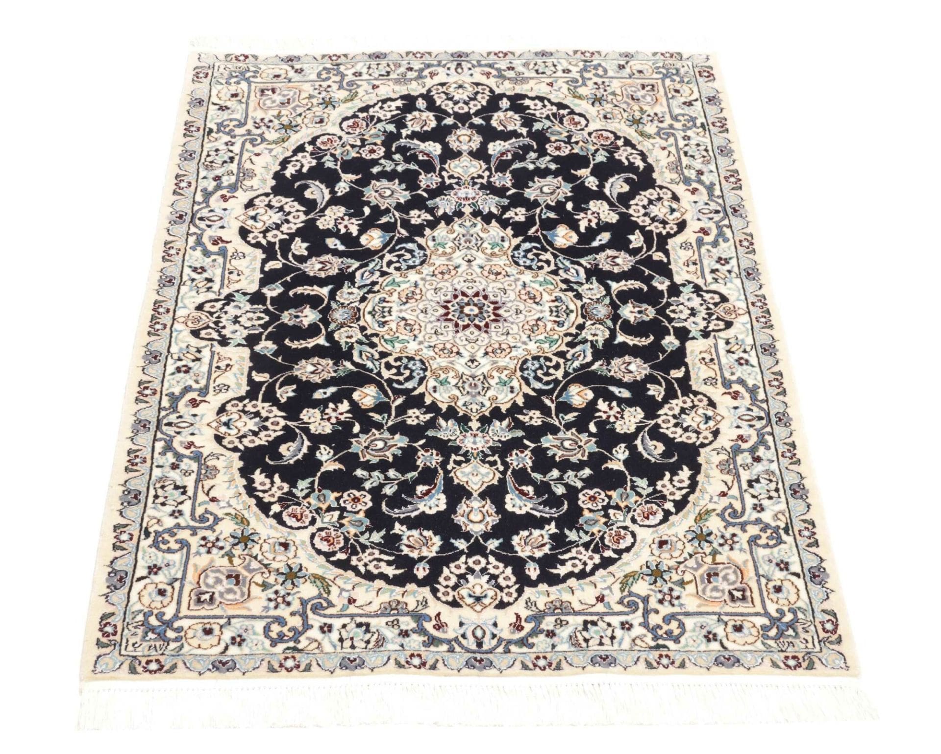 Handgeknüpfter Nain Perserteppich, 84 × 124 cm, Wolle