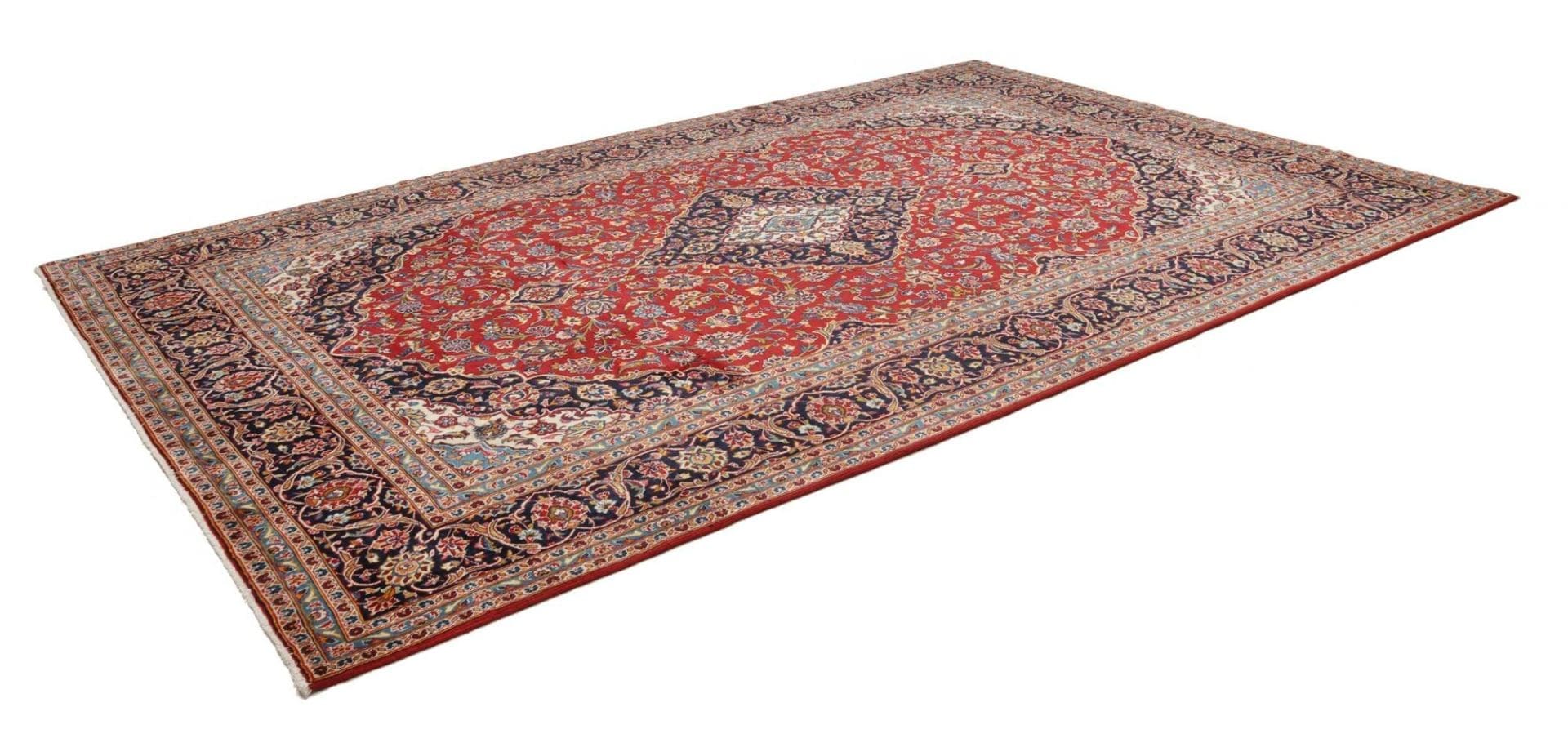 kashan-teppich-248-x-380cm-schurwolle-florales-muster-handgeknupft-1 Handgeknüpfter Kashan Perserteppich 248 × 380 cm