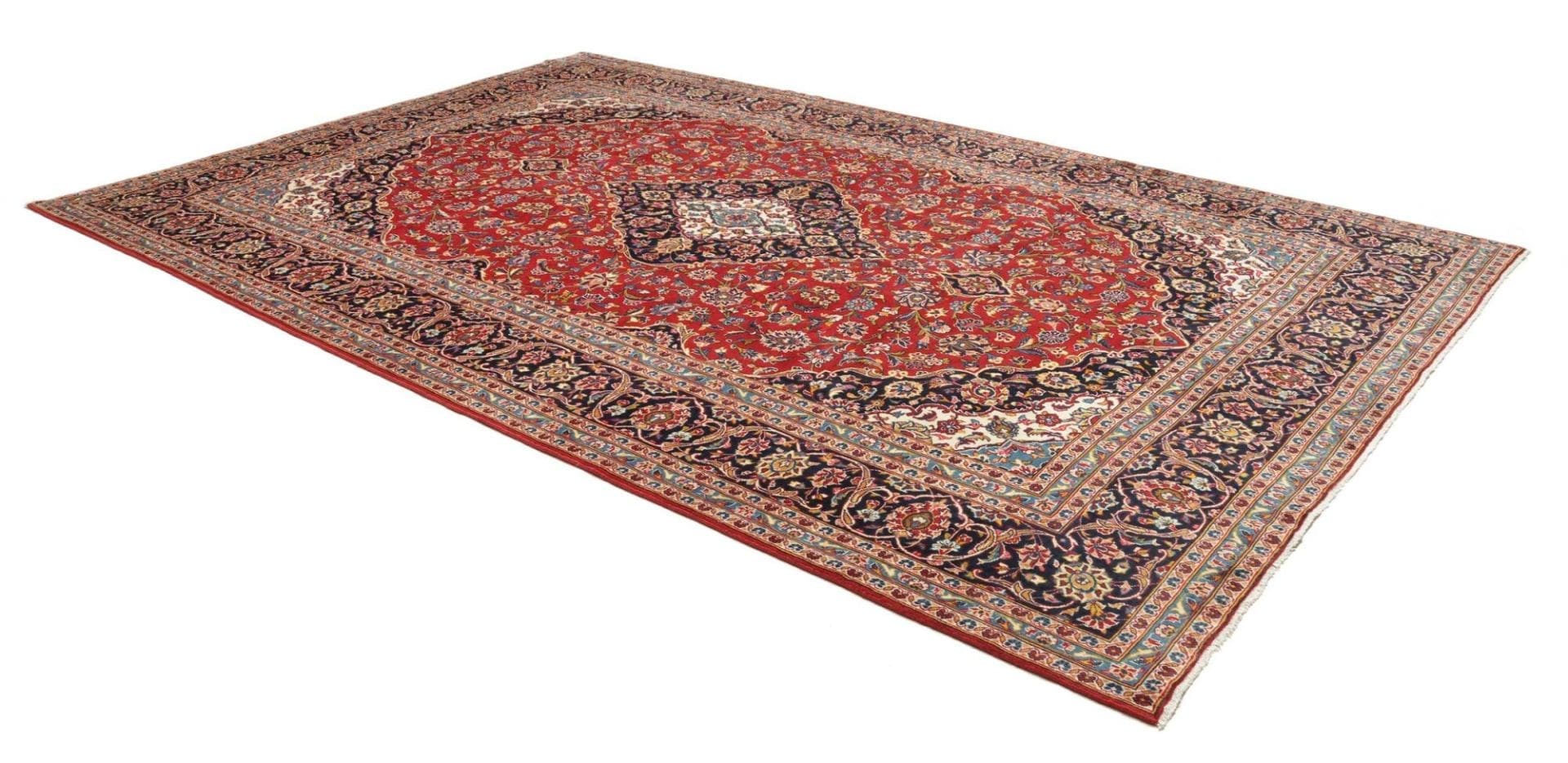 kashan-teppich-248-x-380cm-schurwolle-florales-muster-handgeknupft-2 Handgeknüpfter Kashan Perserteppich 248 × 380 cm