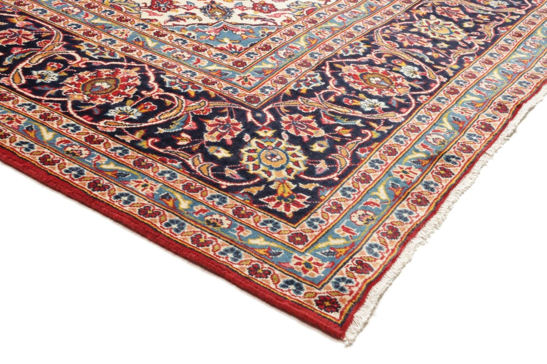 kashan-teppich-248-x-380cm-schurwolle-florales-muster-handgeknupft-4 Handgeknüpfter Kashan Perserteppich 248 × 380 cm
