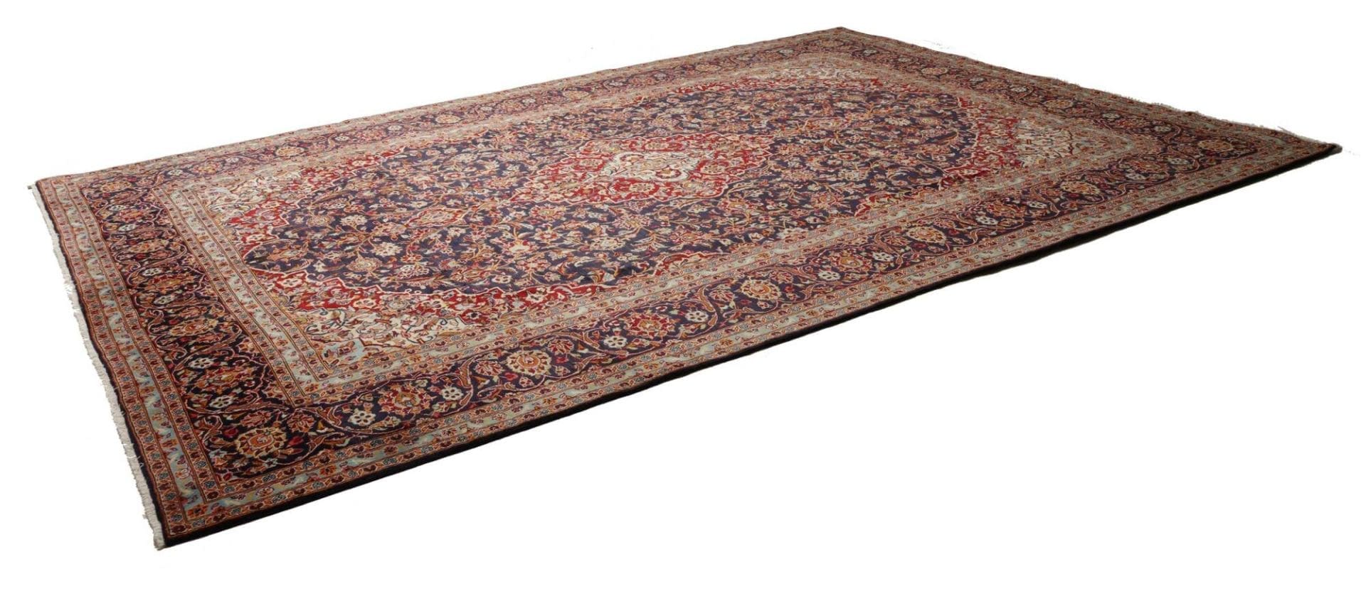 Handgeknüpfter Kashan Perserteppich, 303 × 428 cm, Wolle