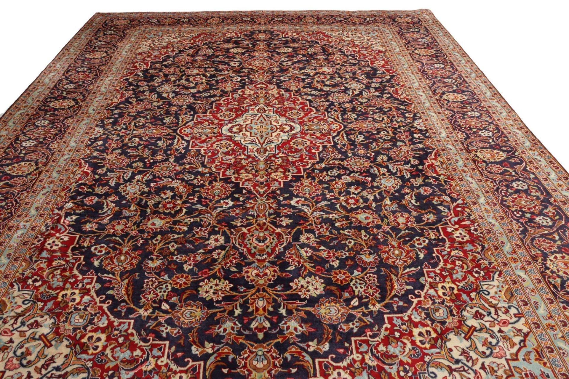 Handgeknüpfter Kashan Perserteppich, 303 × 428 cm, Wolle
