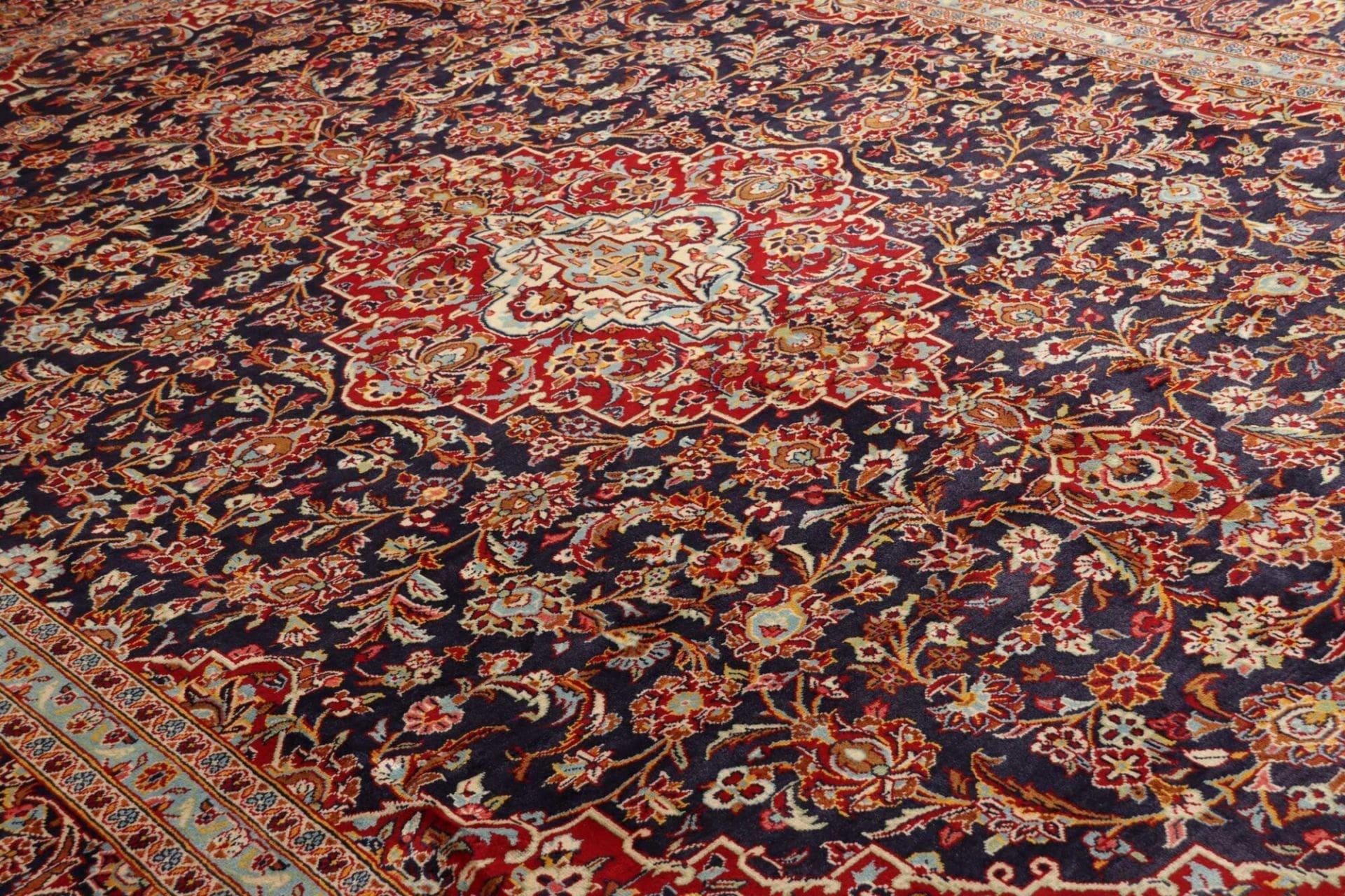 Handgeknüpfter Kashan Perserteppich, 303 × 428 cm, Wolle