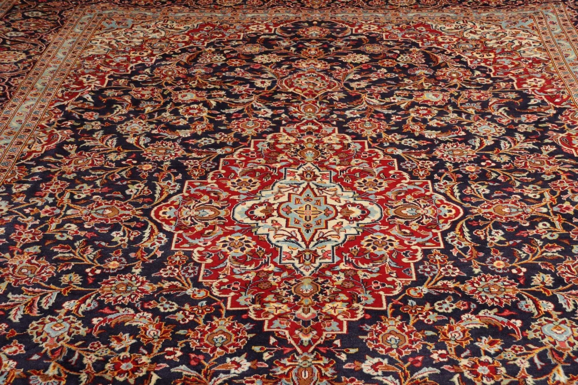 Handgeknüpfter Kashan Perserteppich, 303 × 428 cm, Wolle