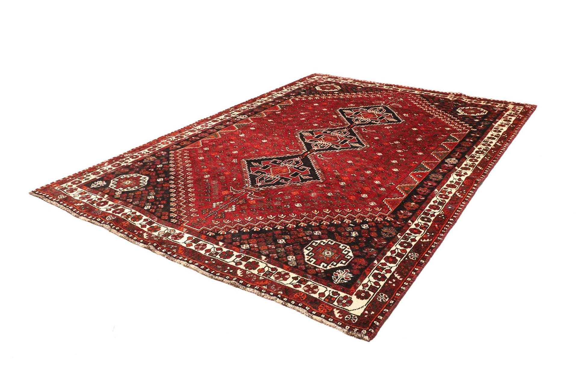 Handgeknüpfter Shiraz Perserteppich, 228 × 310 cm, Wolle