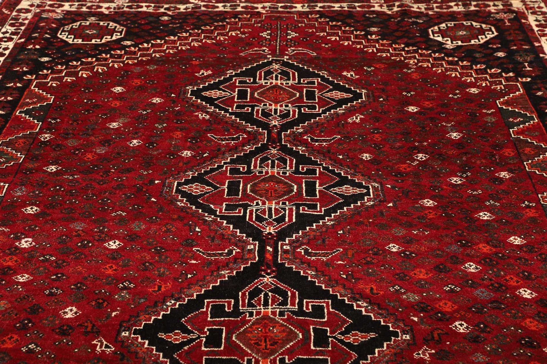 Handgeknüpfter Shiraz Perserteppich, 228 × 310 cm, Wolle