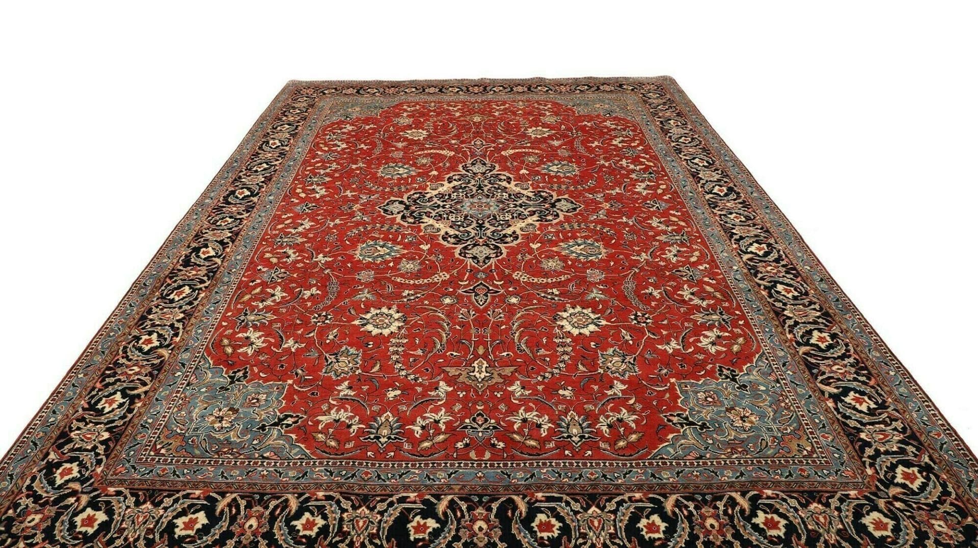 eleganter-sarough-orientteppich-268-x-385cm-handgeknupft-3 Handgeknüpfter Sarough Farahan Perserteppich, 268 × 385 cm, Wolle