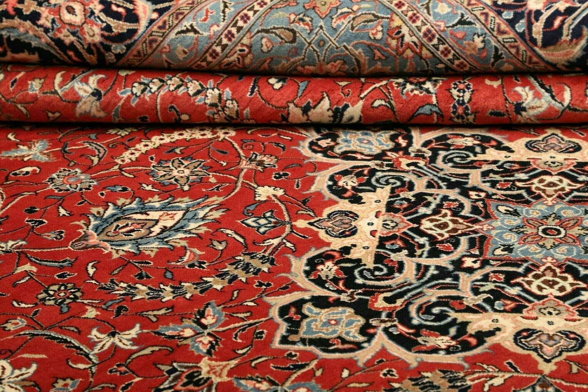 eleganter-sarough-orientteppich-268-x-385cm-handgeknupft-9 Handgeknüpfter Sarough Farahan Perserteppich, 268 × 385 cm, Wolle
