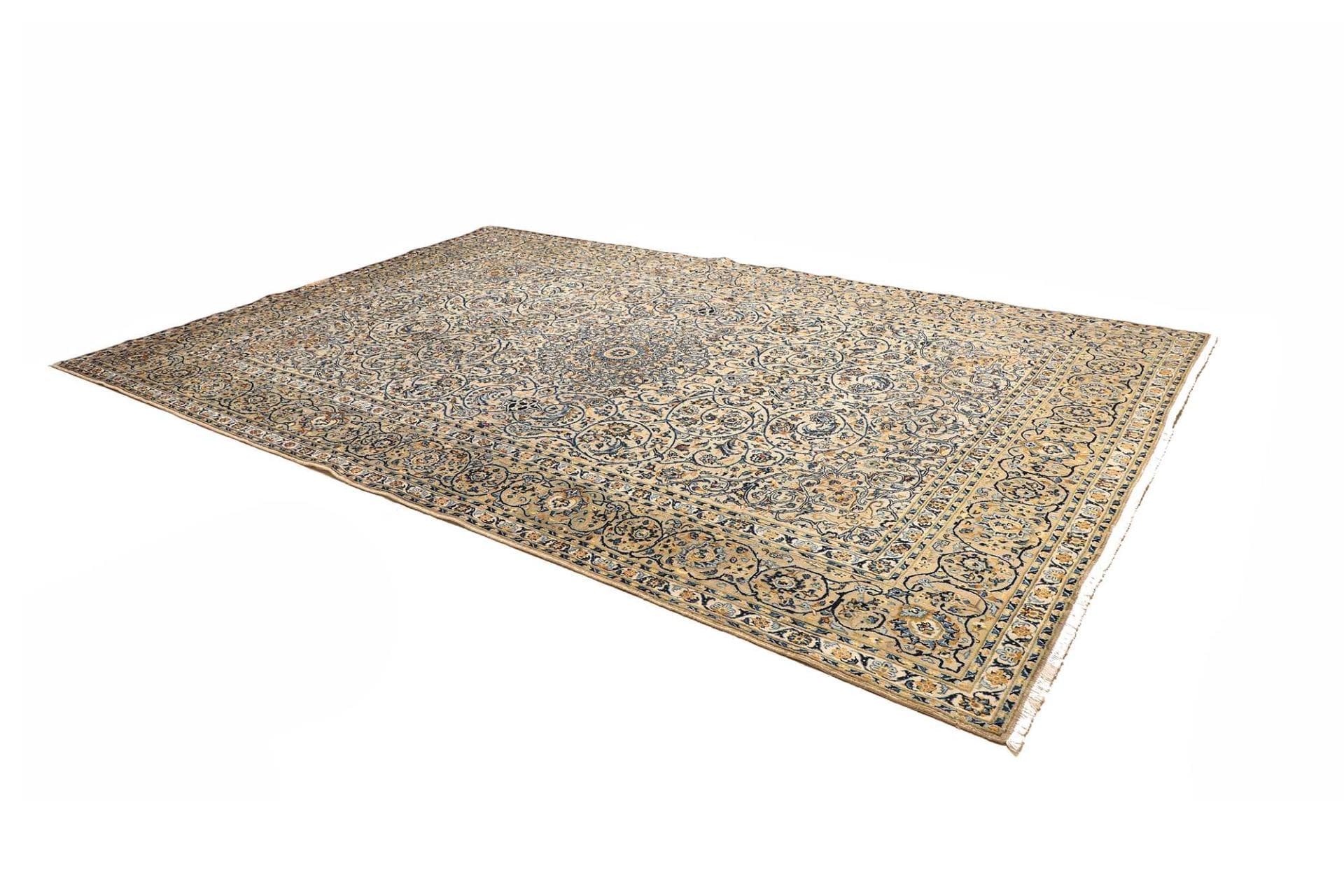 Handgeknüpfter Kashan Perserteppich, 253 × 392 cm, Wolle