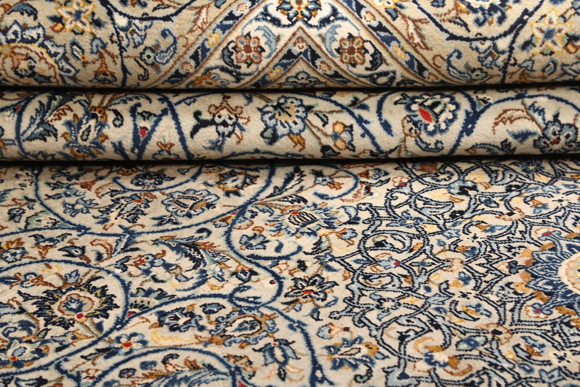 Handgeknüpfter Kashan Perserteppich, 253 × 392 cm, Wolle