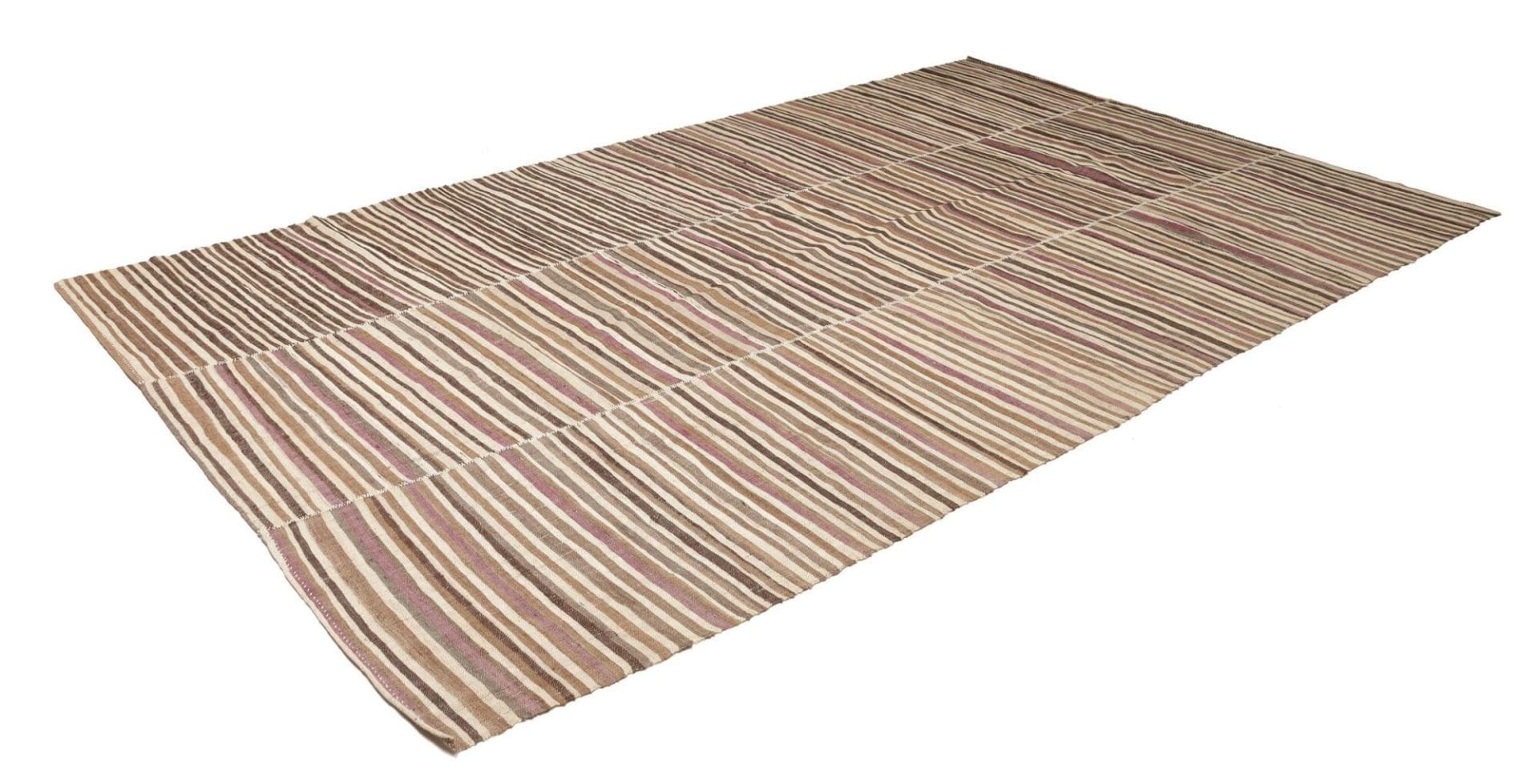 kelim-mazandra-219-x-347cm-handgewebt-rustikaler-stil-1 Handgewebter Kelim Perserteppich, 219 × 347 cm, Wolle