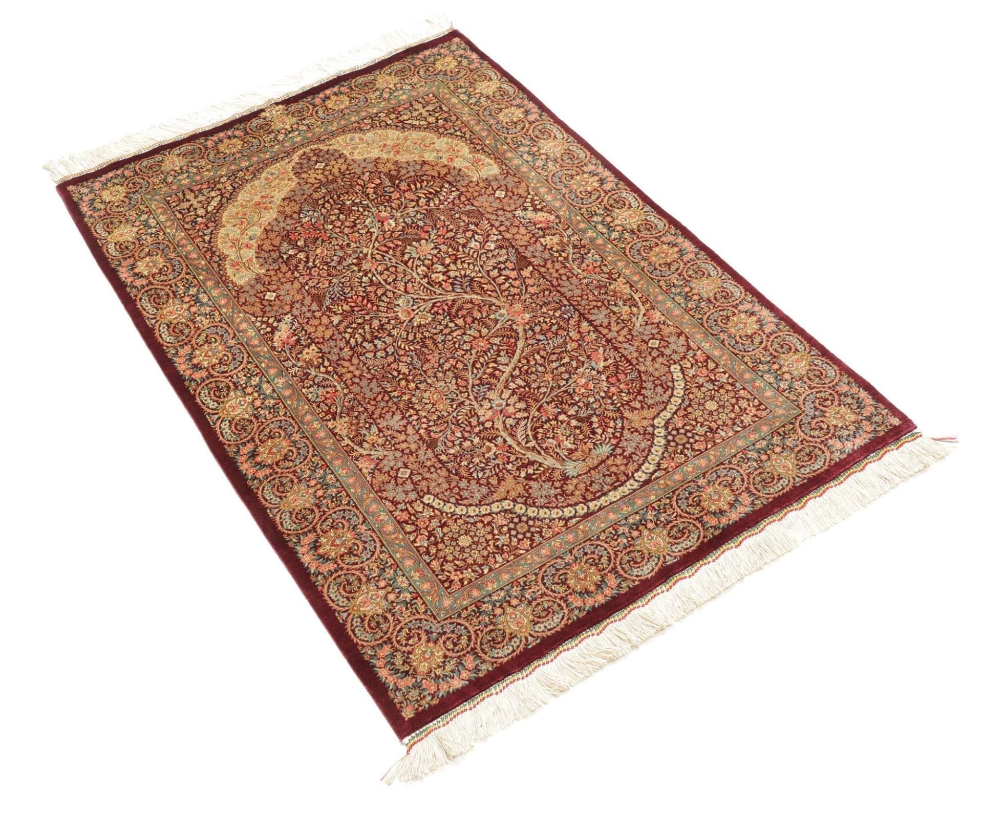 Ghom Perserteppich aus Iran, 86 × 123 cm