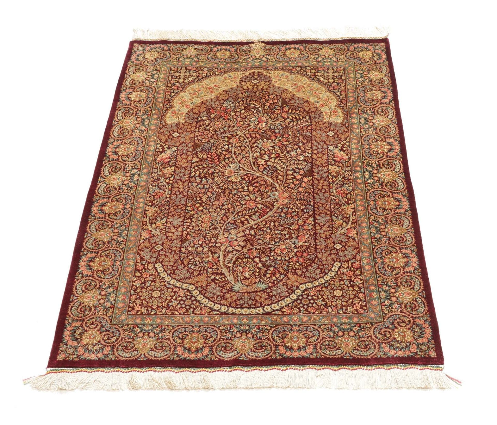 Ghom Perserteppich aus Iran, 86 × 123 cm
