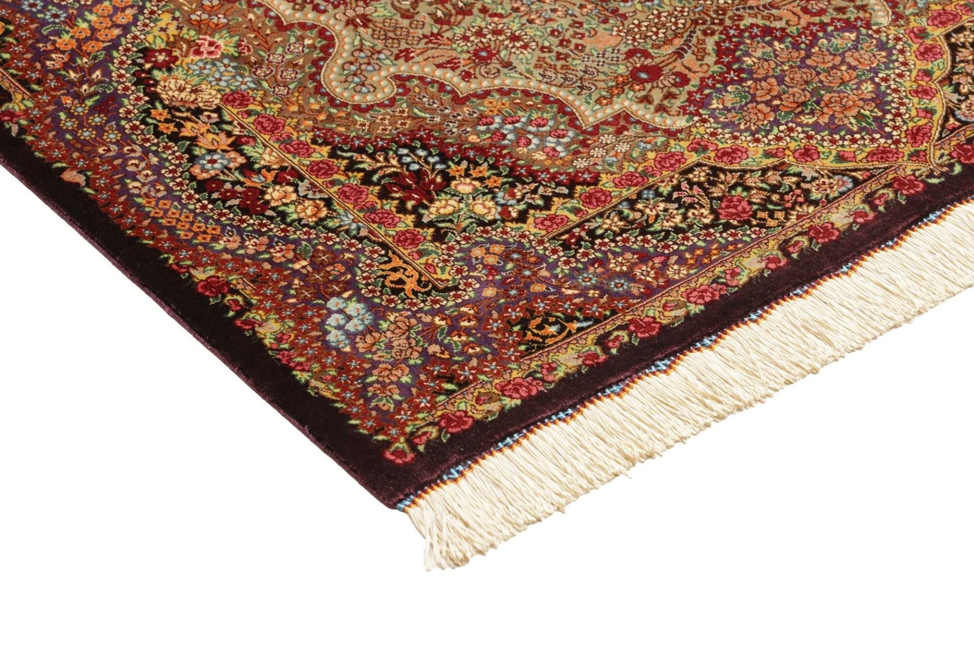Ghom Perserteppich aus Iran, 83 × 121 cm