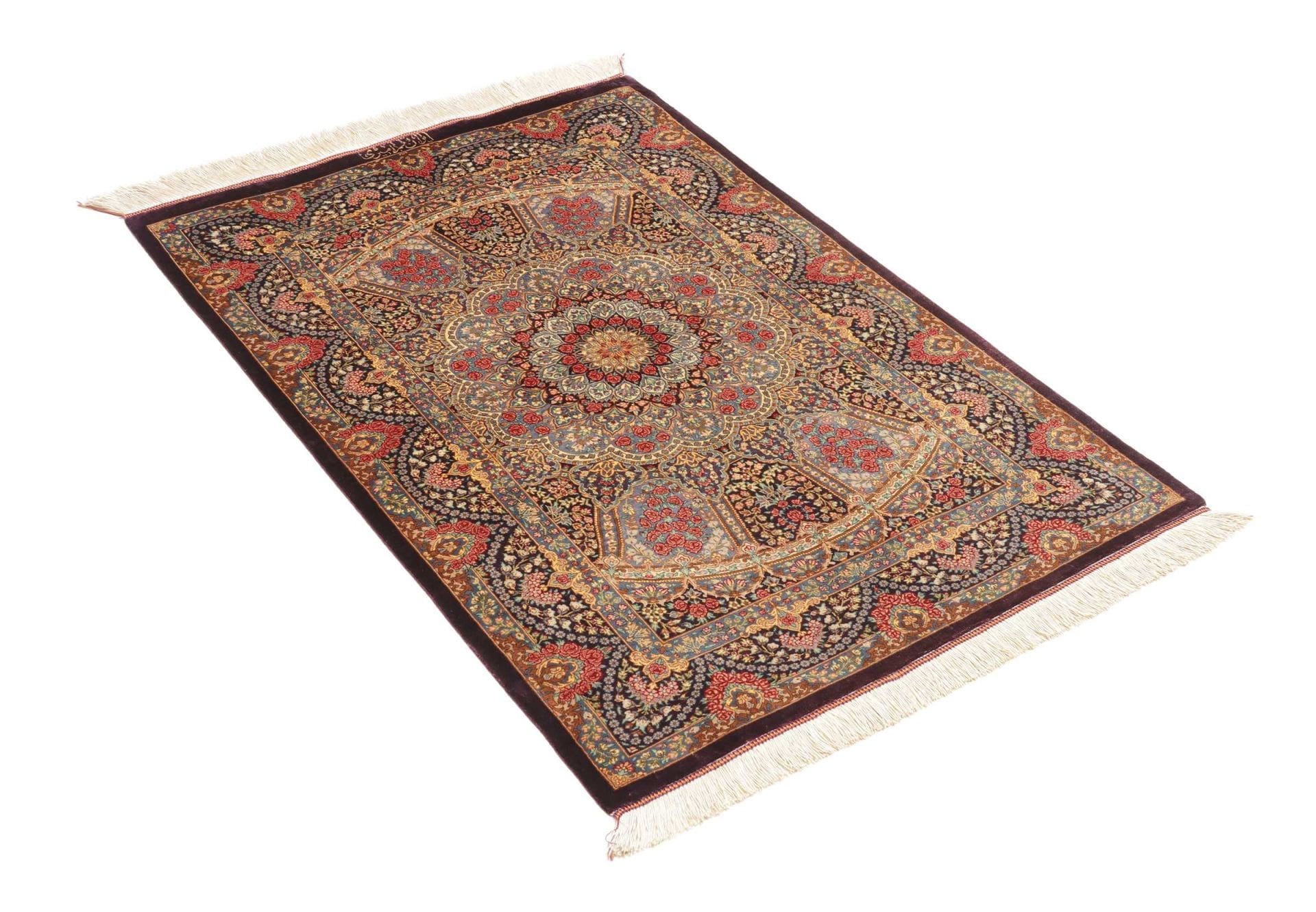 Ghom Perserteppich aus Iran, 84 × 123 cm