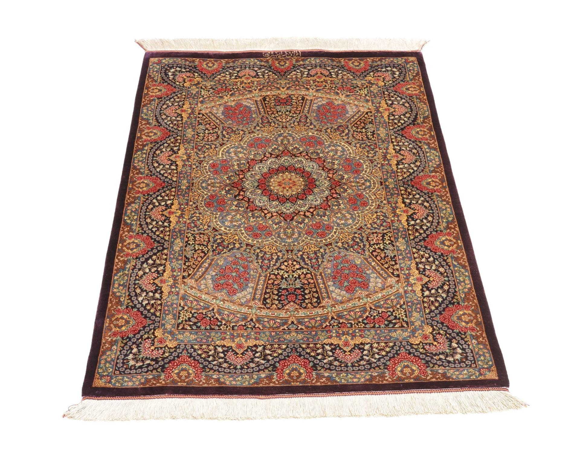 Ghom Perserteppich aus Iran, 84 × 123 cm
