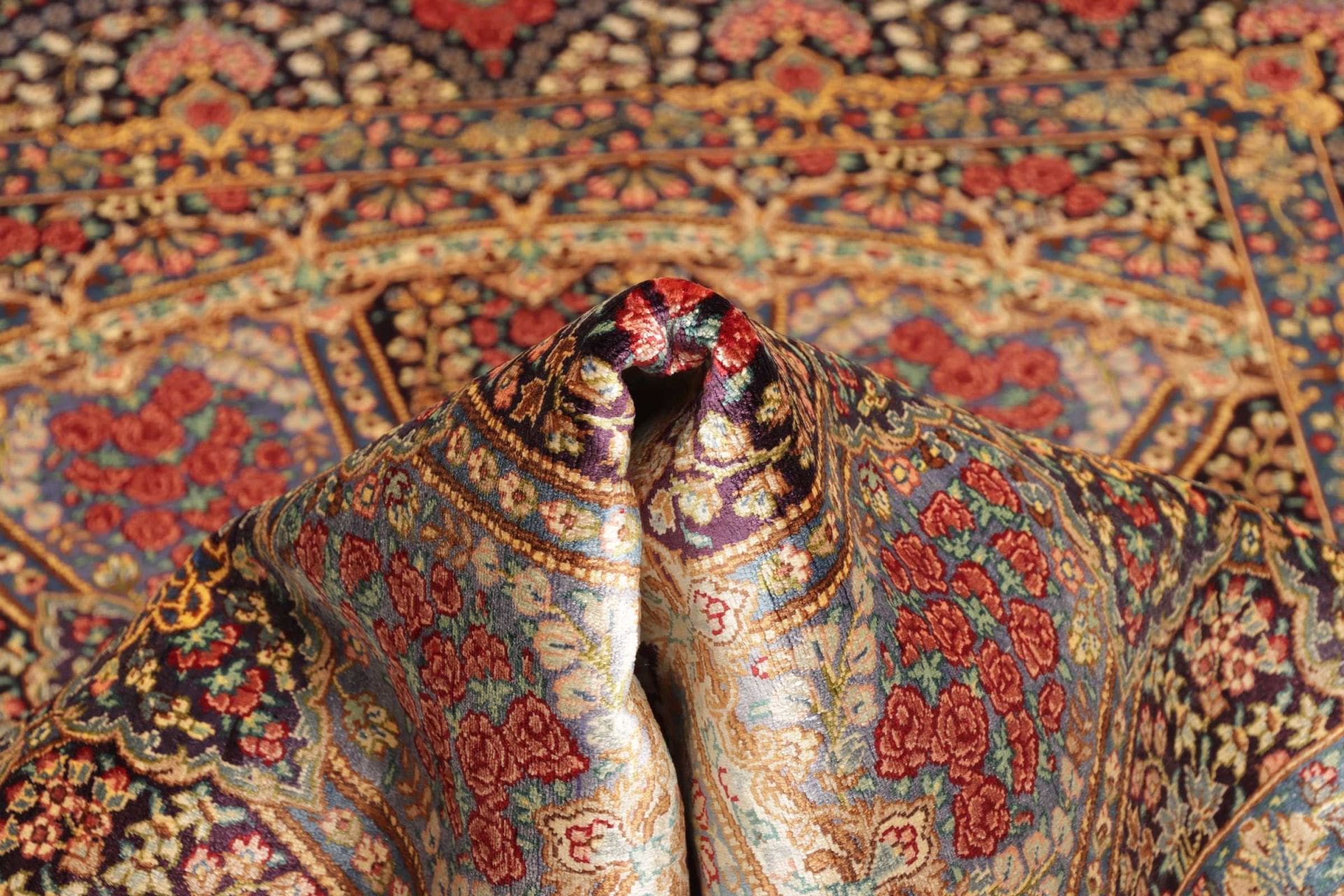Ghom Perserteppich aus Iran, 84 × 123 cm