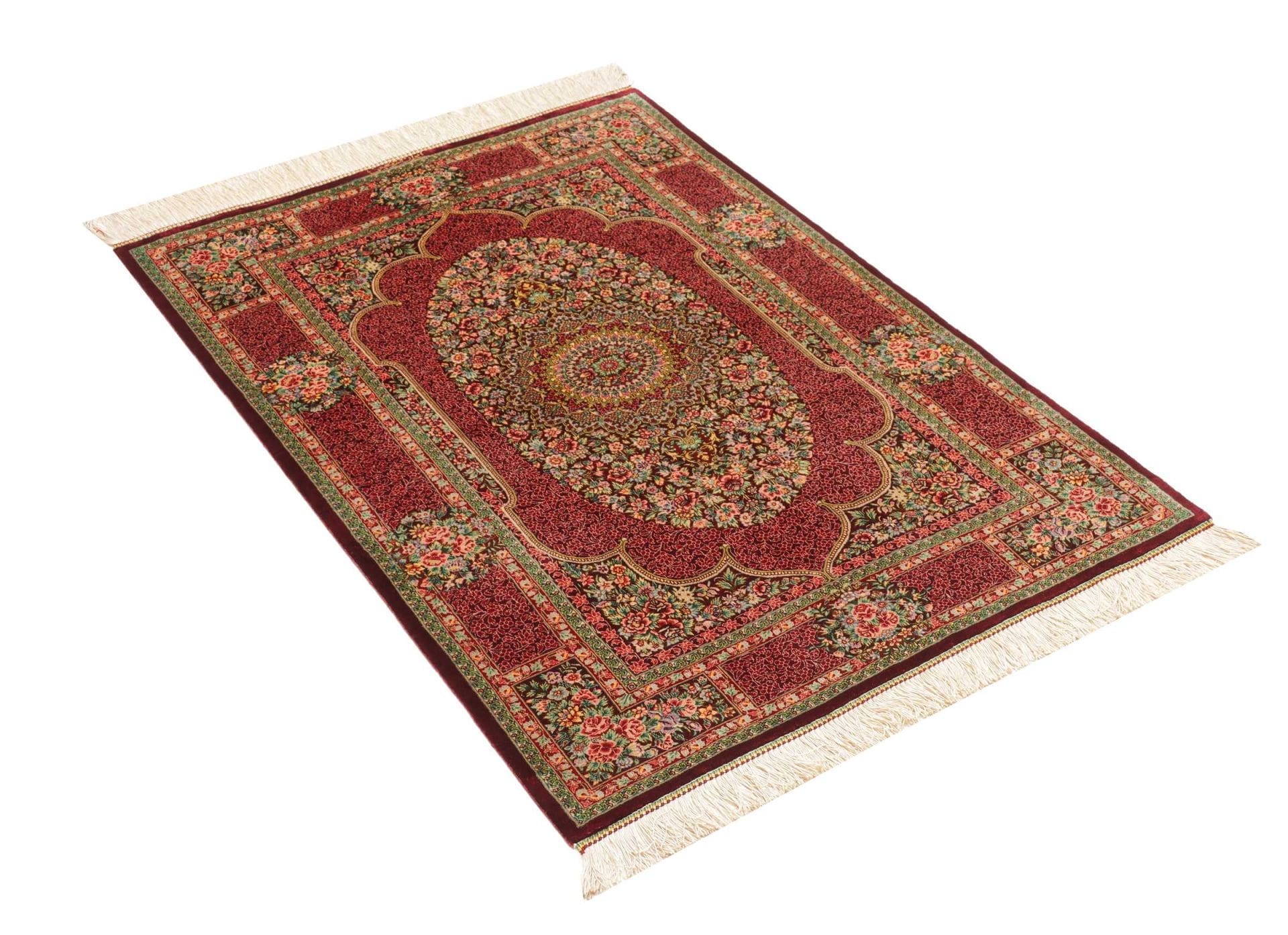 Ghom Perserteppich aus Iran, 84 × 118 cm