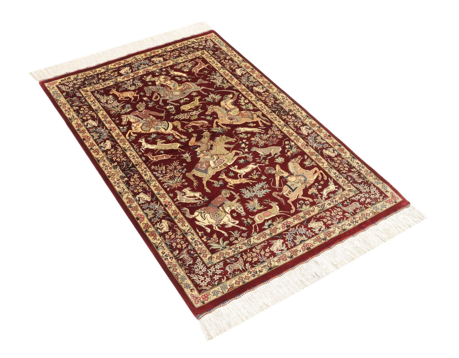 Handgeknüpfter Ghom Perserteppich 83 × 124 cm
