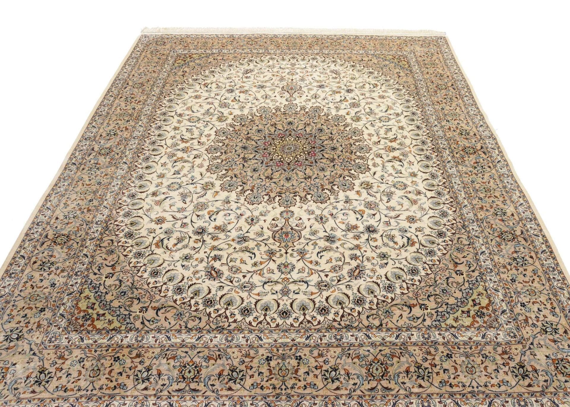 Handgeknüpfter Ghom Perserteppich, 197 × 250 cm, Seide