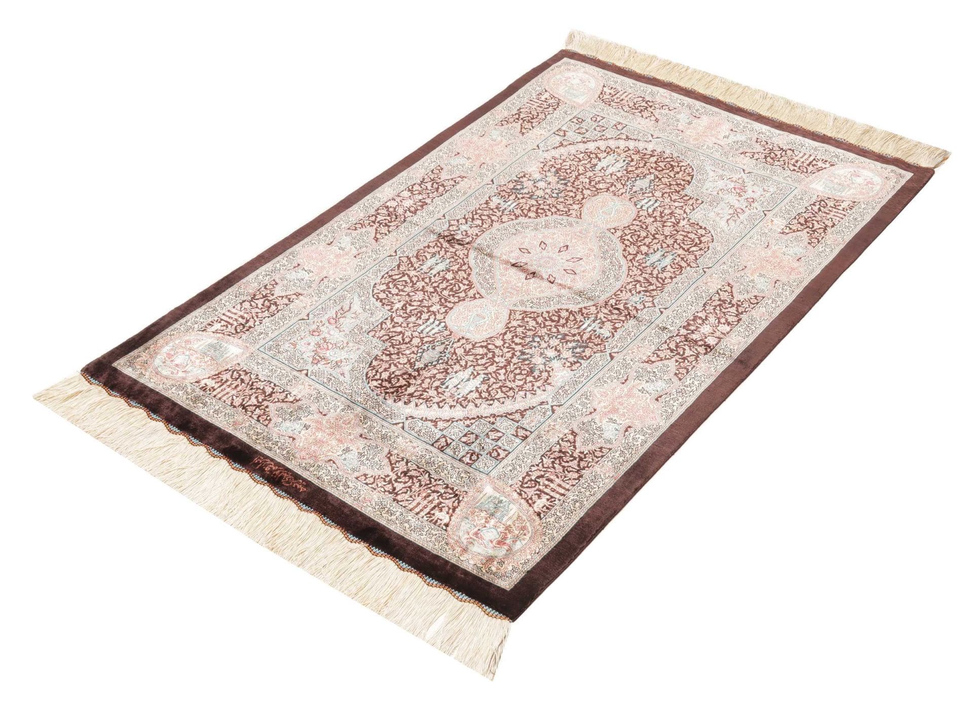 Ghom Perserteppich aus Iran, 83 × 122 cm