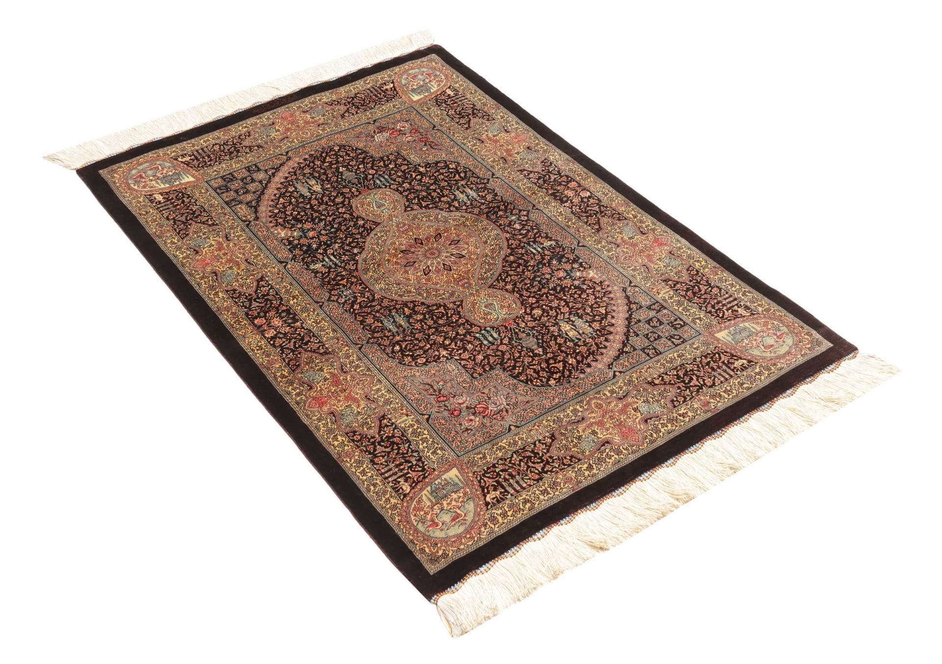 Ghom Perserteppich aus Iran, 83 × 122 cm