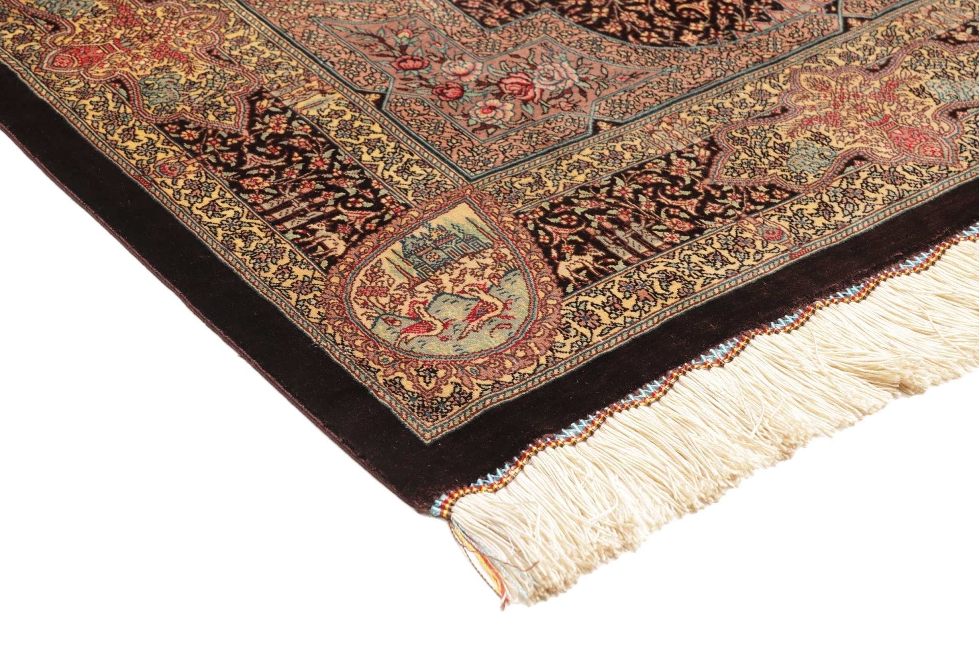 Ghom Perserteppich aus Iran, 83 × 122 cm