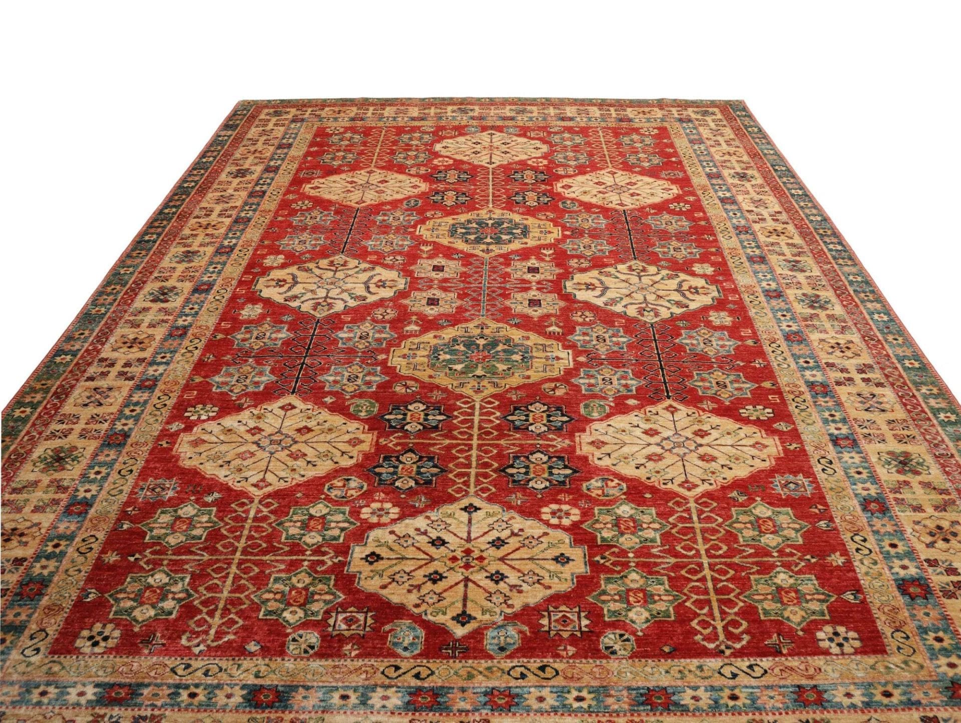 Kazak Orientteppich 281 × 374 cm aus Wolle, handgeknüpft