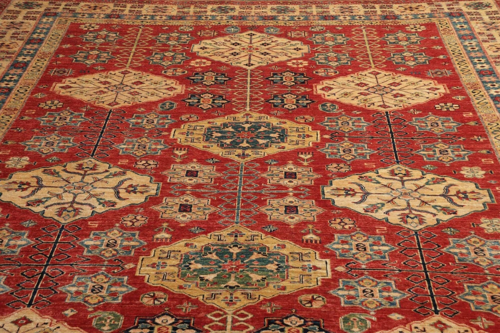 Kazak Orientteppich 281 × 374 cm aus Wolle, handgeknüpft