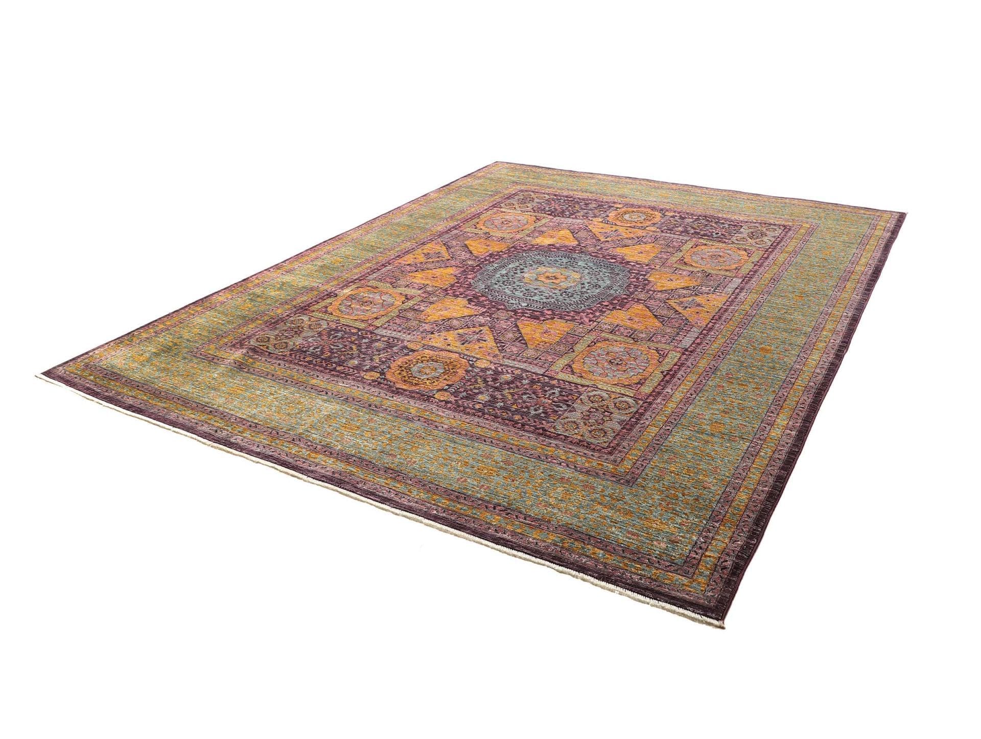 mamluk-orientteppich-250-x-300cm-seide-handgeknupft-medaillon-1 Mamluk Orientteppich aus Pakistan, 250 × 300 cm