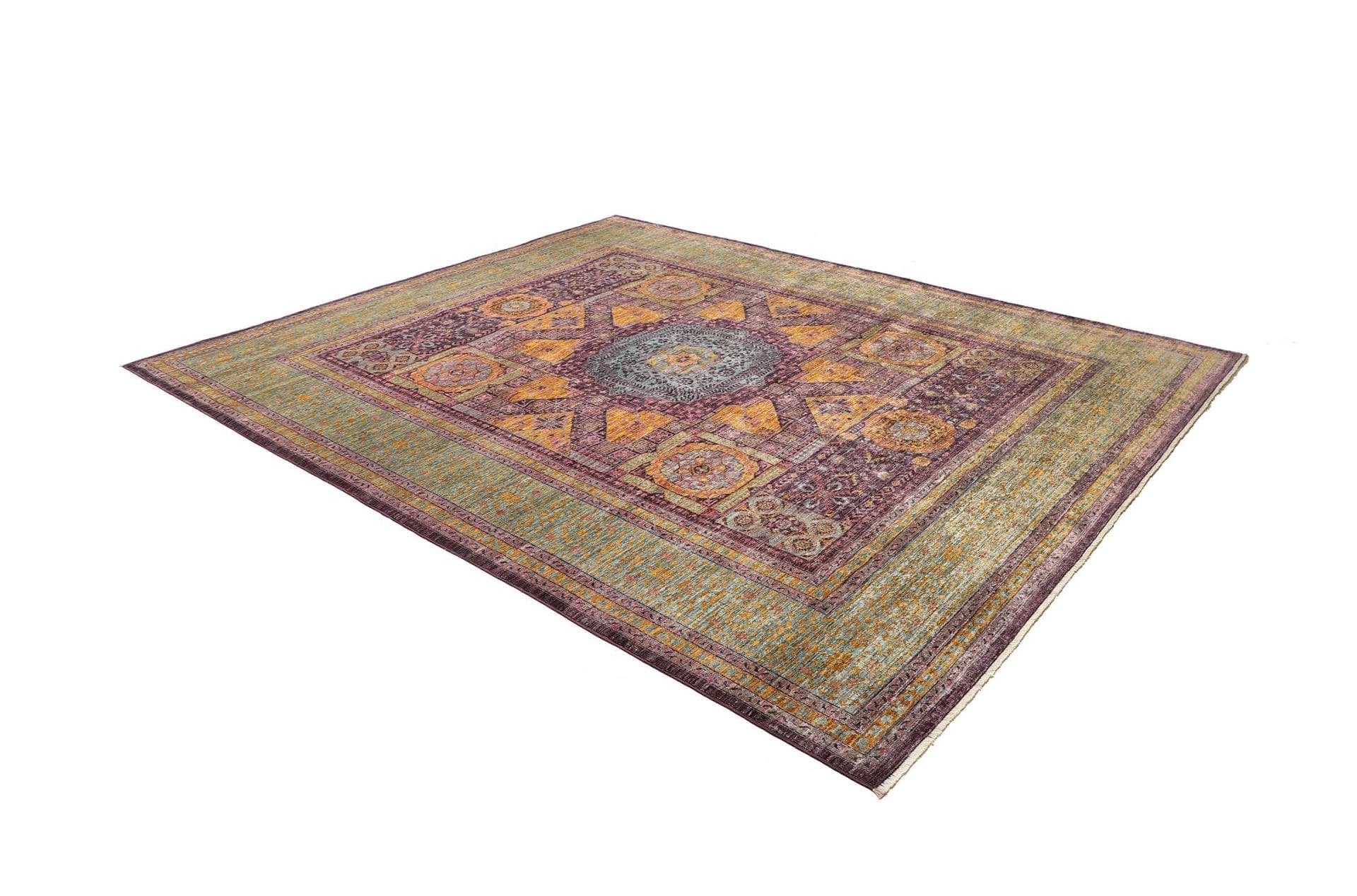 mamluk-orientteppich-250-x-300cm-seide-handgeknupft-medaillon-2 Mamluk Orientteppich aus Pakistan, 250 × 300 cm