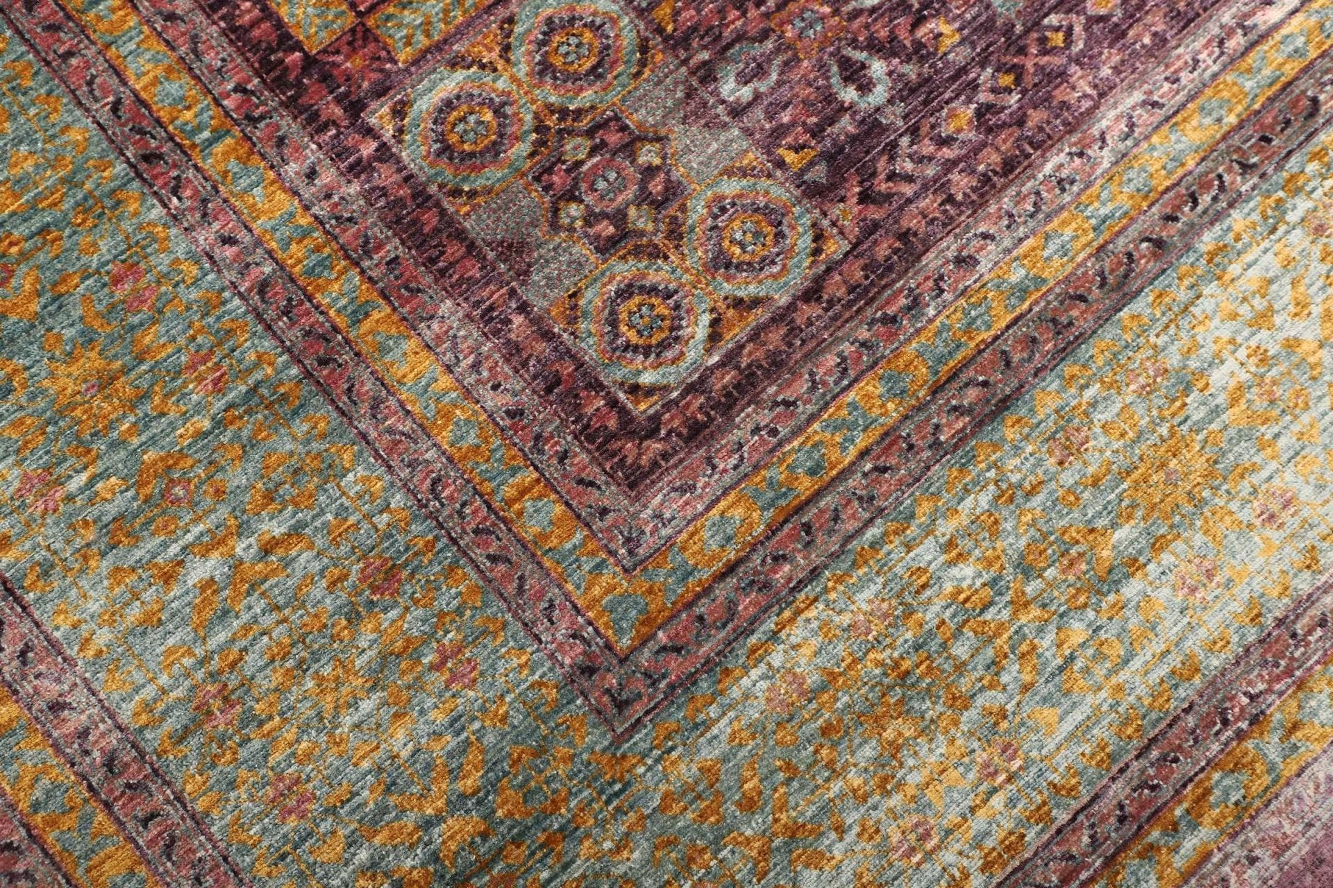 mamluk-orientteppich-250-x-300cm-seide-handgeknupft-medaillon-5 Mamluk Orientteppich aus Pakistan, 250 × 300 cm