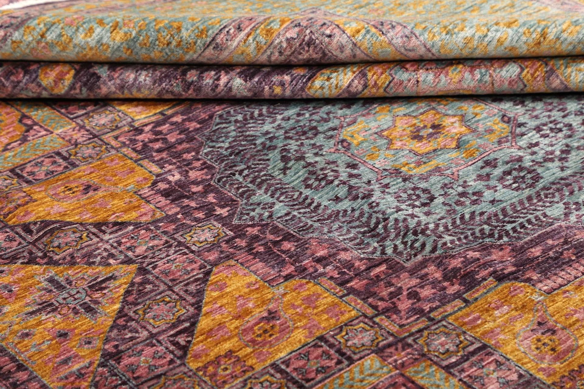 mamluk-orientteppich-250-x-300cm-seide-handgeknupft-medaillon-9 Mamluk Orientteppich aus Pakistan, 250 × 300 cm