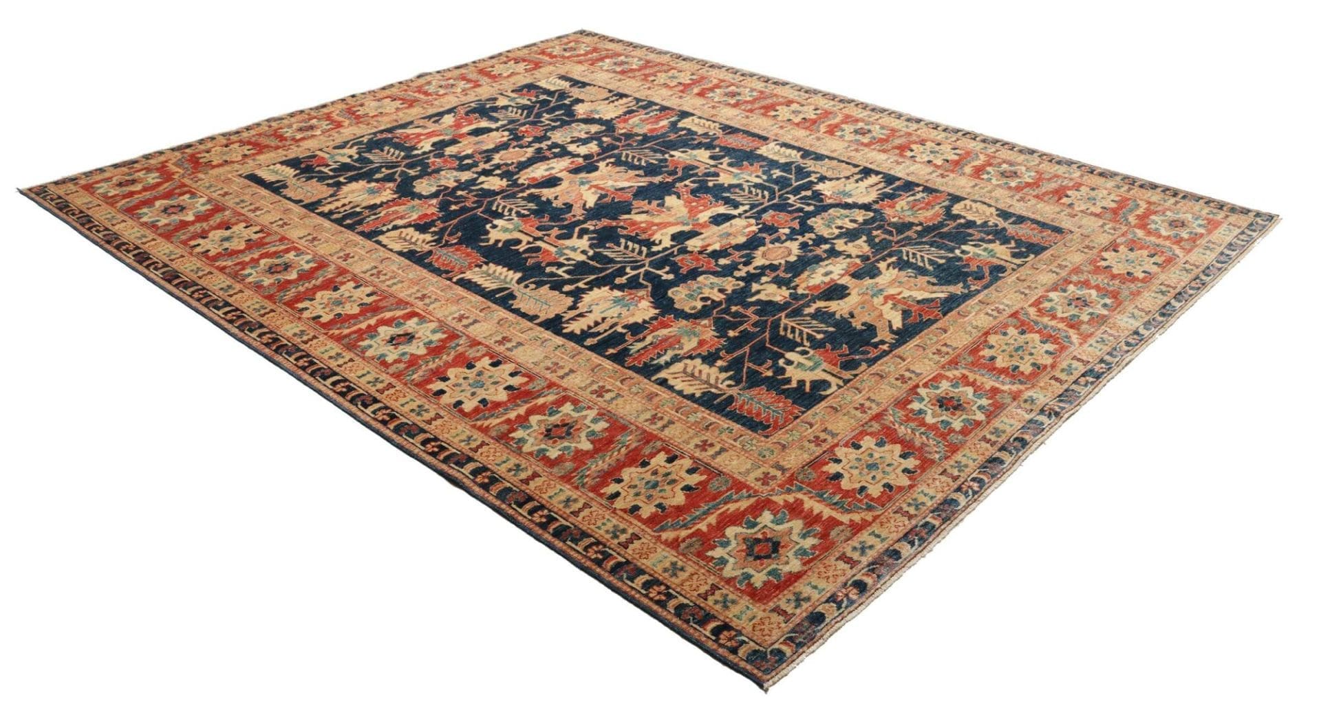 kazak-orientteppich-252-x-303-cm-handgeknupft-schurwolle-geometrisch-2 Kazak Orientteppich aus Pakistan, 252 × 303 cm