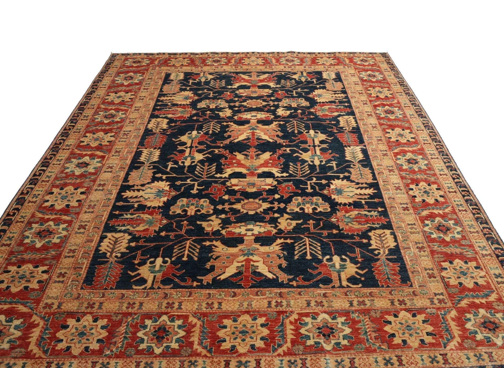 kazak-orientteppich-252-x-303-cm-handgeknupft-schurwolle-geometrisch-3 Kazak Orientteppich aus Pakistan, 252 × 303 cm