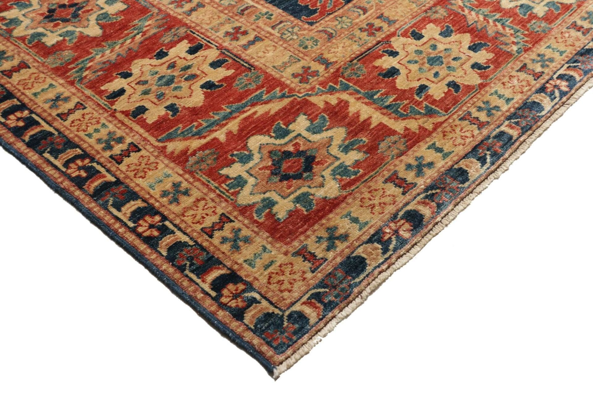 kazak-orientteppich-252-x-303-cm-handgeknupft-schurwolle-geometrisch-4 Kazak Orientteppich aus Pakistan, 252 × 303 cm