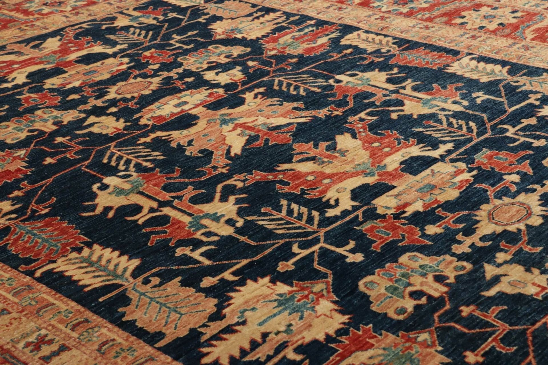 kazak-orientteppich-252-x-303-cm-handgeknupft-schurwolle-geometrisch-7 Kazak Orientteppich aus Pakistan, 252 × 303 cm