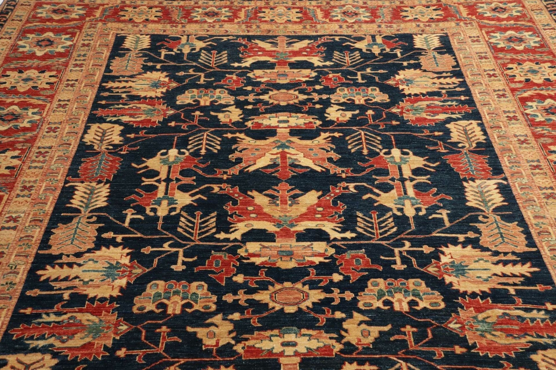 kazak-orientteppich-252-x-303-cm-handgeknupft-schurwolle-geometrisch-8 Kazak Orientteppich aus Pakistan, 252 × 303 cm