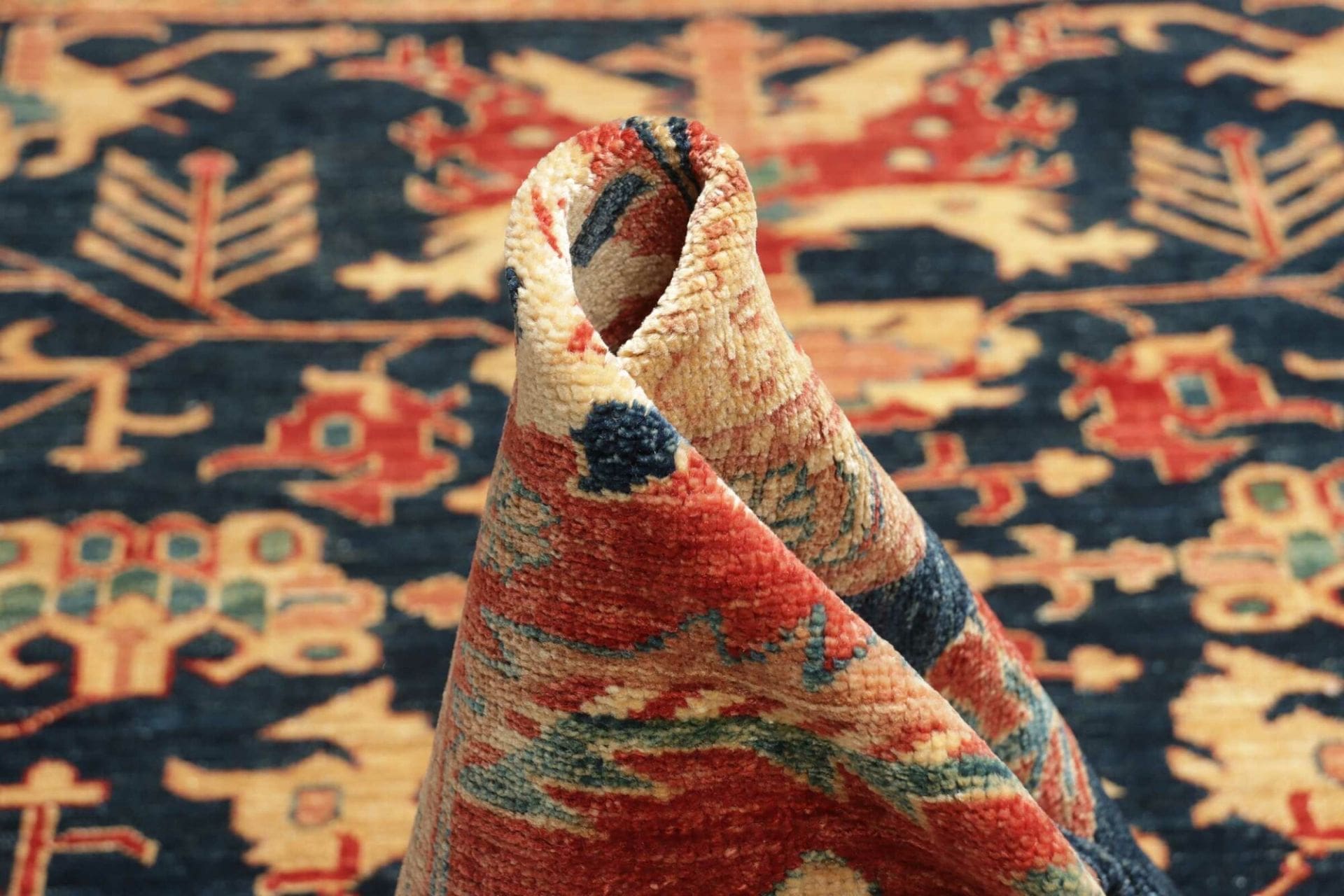 kazak-orientteppich-252-x-303-cm-handgeknupft-schurwolle-geometrisch-9 Kazak Orientteppich aus Pakistan, 252 × 303 cm