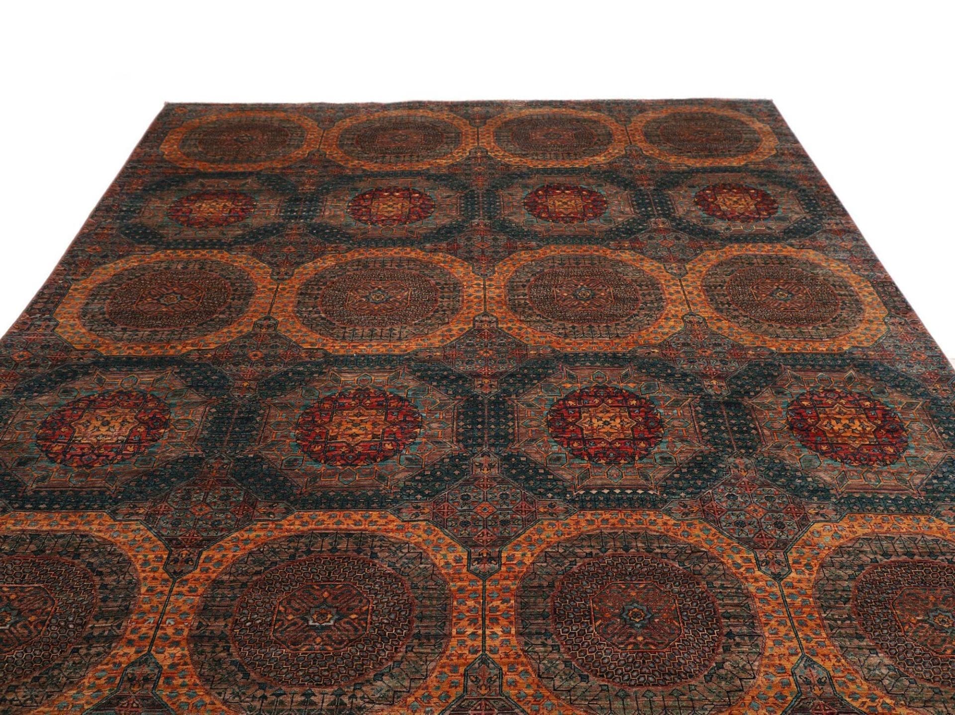 mamluk-orientteppich-247-x-306-cm-handgeknupft-seide-wolle-2 Handgeknüpfter Mamluk Orientteppich 247 × 306 cm