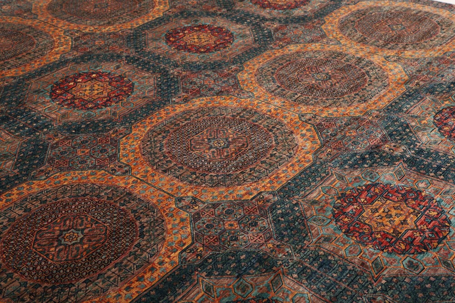 mamluk-orientteppich-247-x-306-cm-handgeknupft-seide-wolle-5 Handgeknüpfter Mamluk Orientteppich 247 × 306 cm