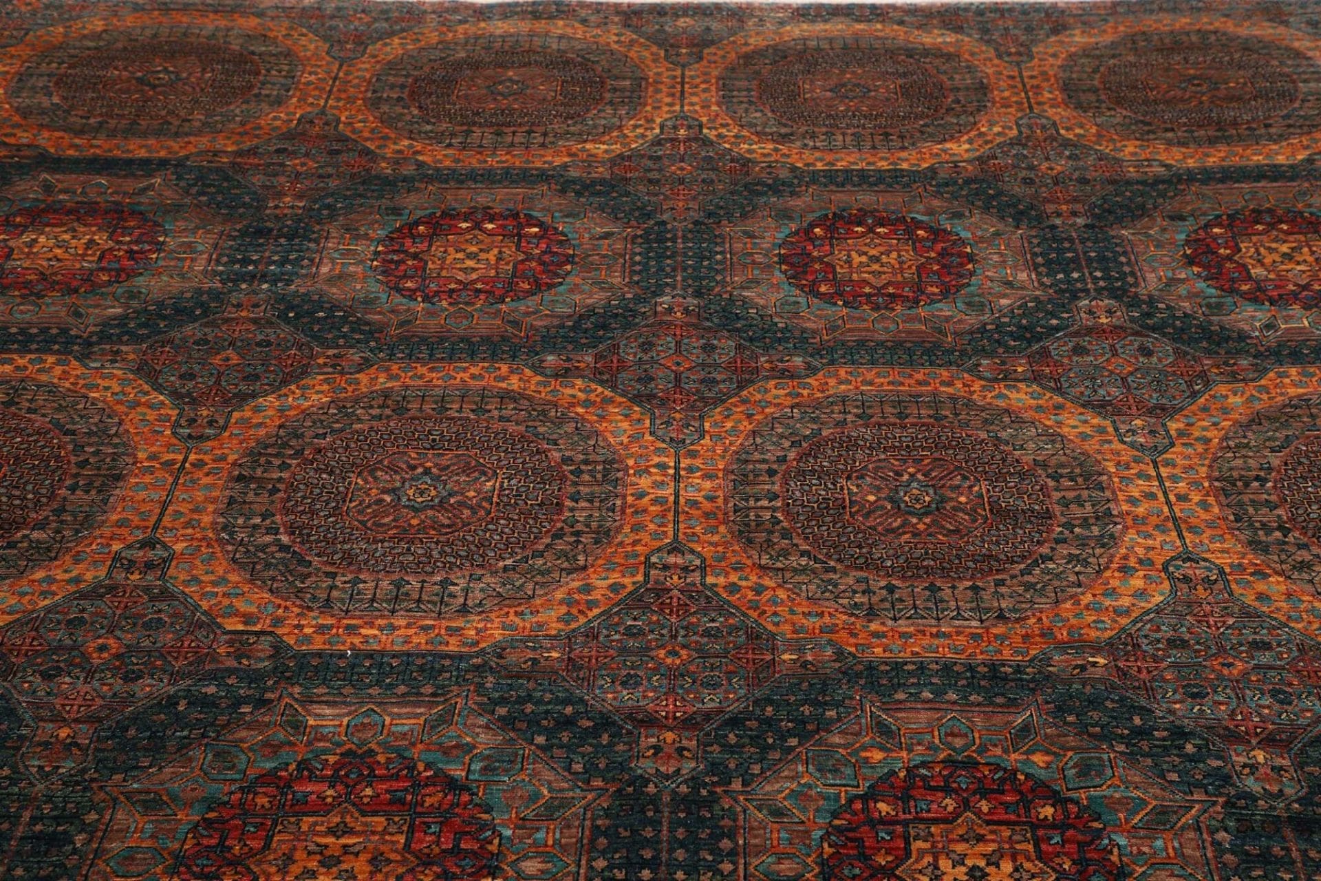 mamluk-orientteppich-247-x-306-cm-handgeknupft-seide-wolle-6 Handgeknüpfter Mamluk Orientteppich 247 × 306 cm