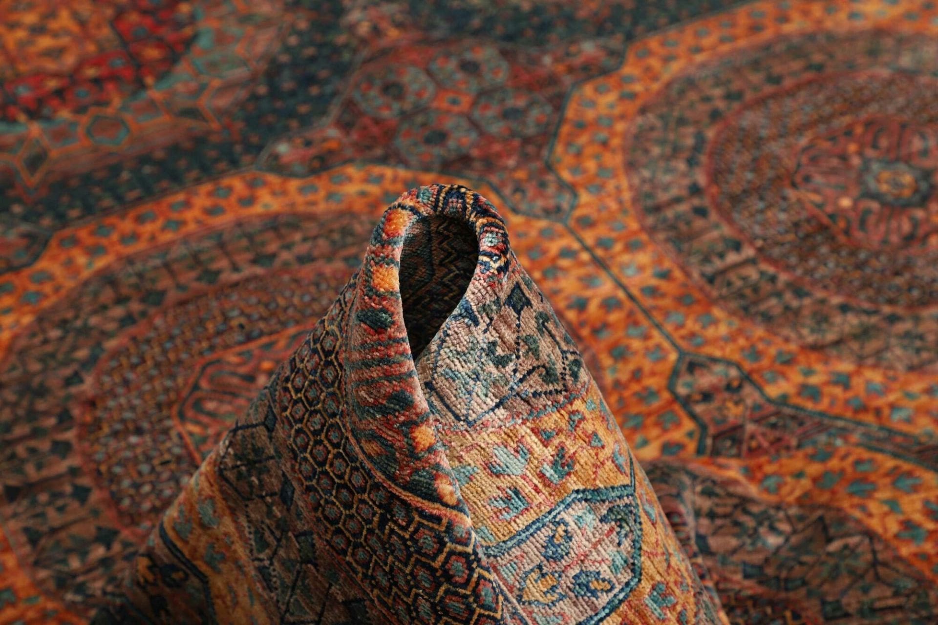 mamluk-orientteppich-247-x-306-cm-handgeknupft-seide-wolle-7 Handgeknüpfter Mamluk Orientteppich 247 × 306 cm