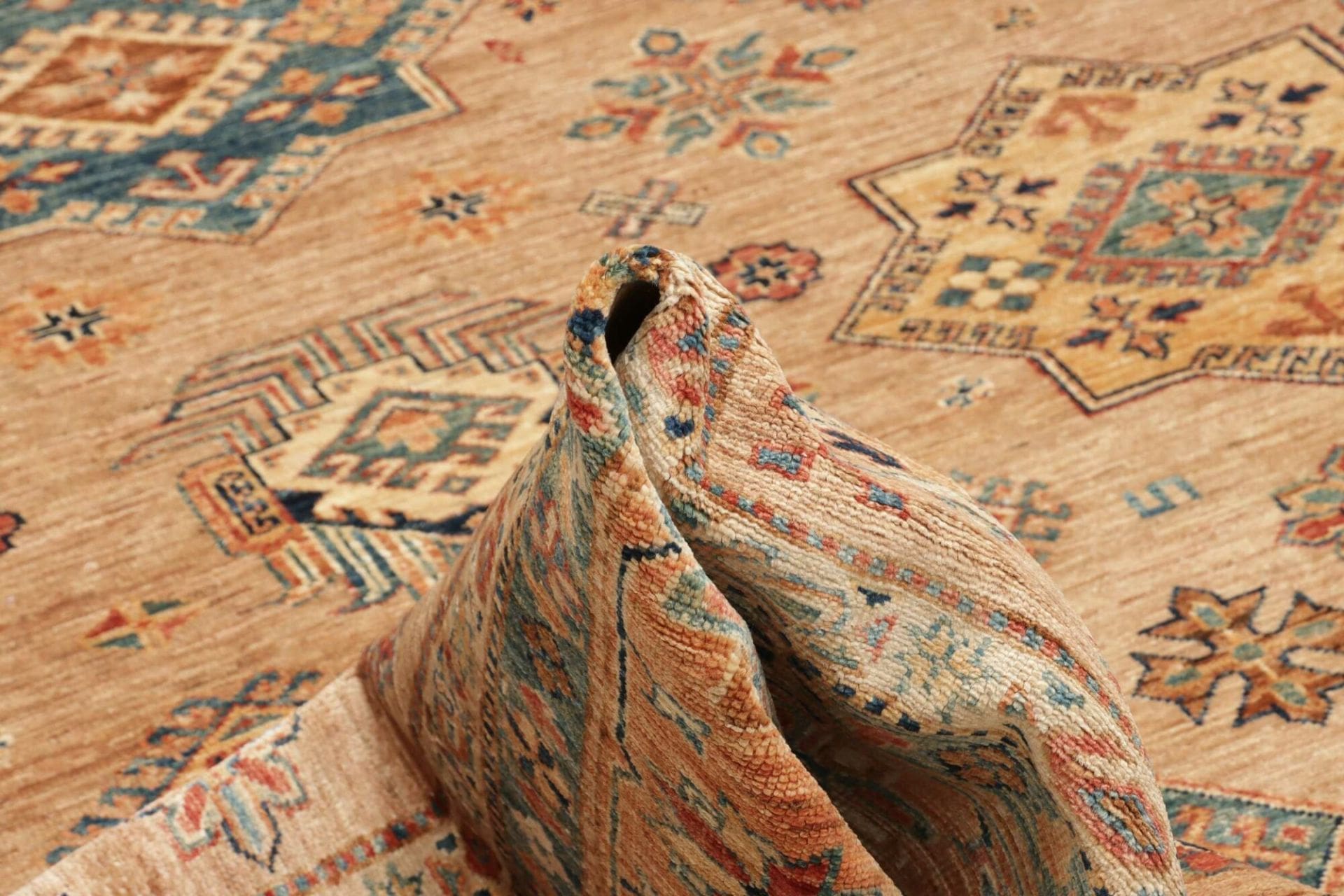 Kazak Orientteppich 249 × 299 cm aus Wolle, handgeknüpft