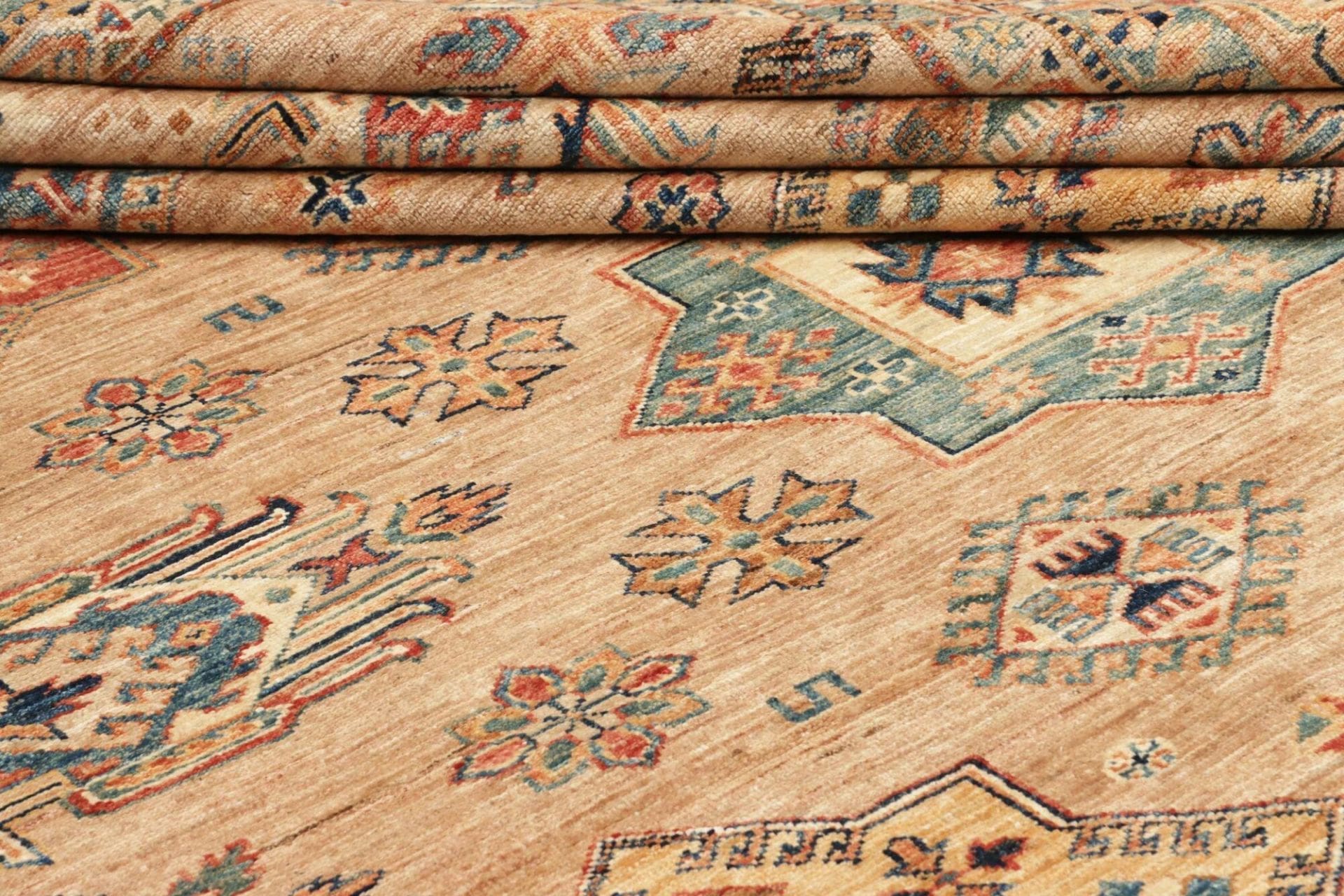 Kazak Orientteppich 249 × 299 cm aus Wolle, handgeknüpft
