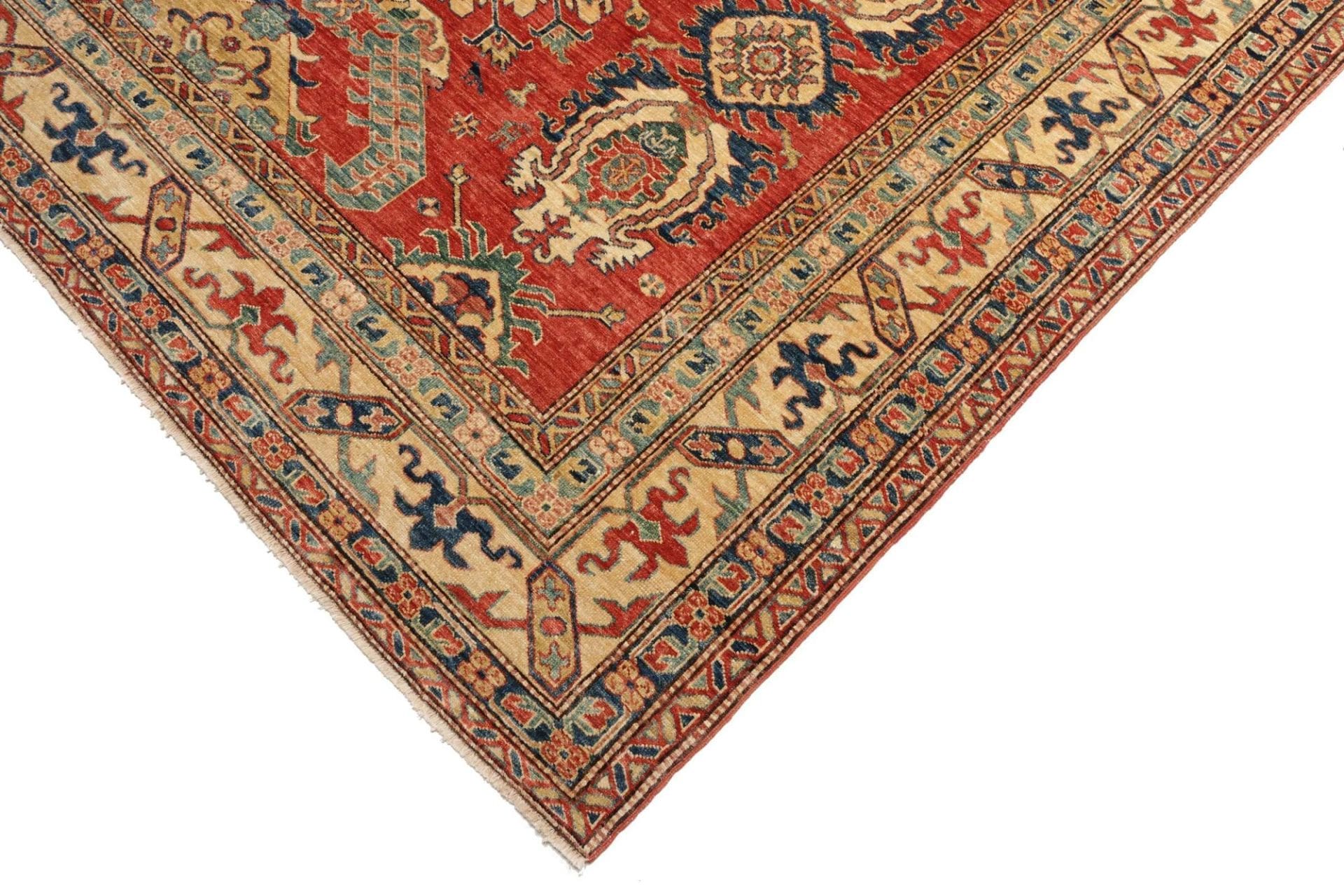 kazak-orientteppich-246-x-308-cm-geometrisch-handgeknupft-6 Handgeknüpfter Kazak Orientteppich, 246 × 308 cm, Wolle