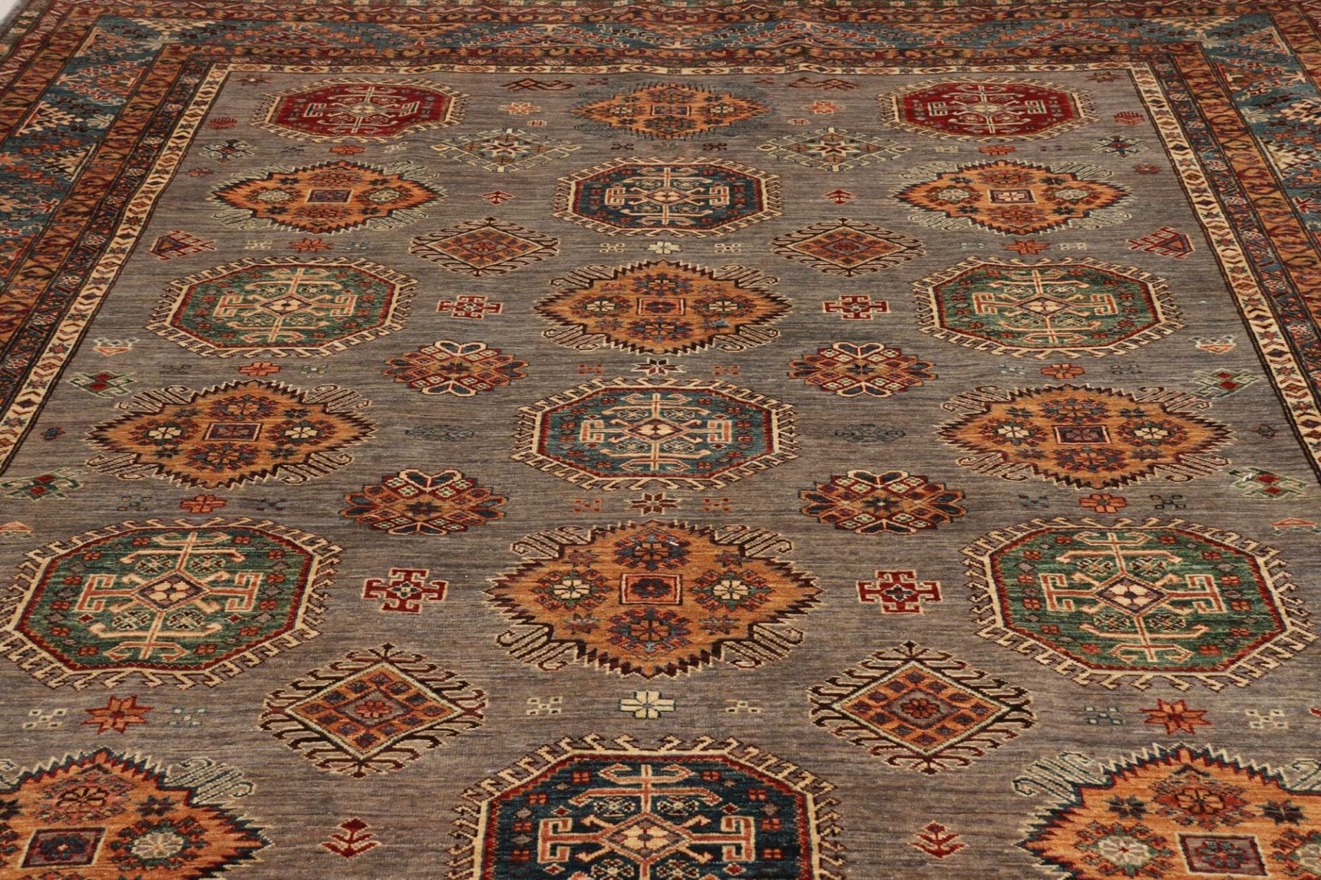kazak-teppich-280-x-374-cm-handgeknupft-schurwolle-orientteppich-7 Handgeknüpfter Kazak Orientteppich 280 × 374 cm