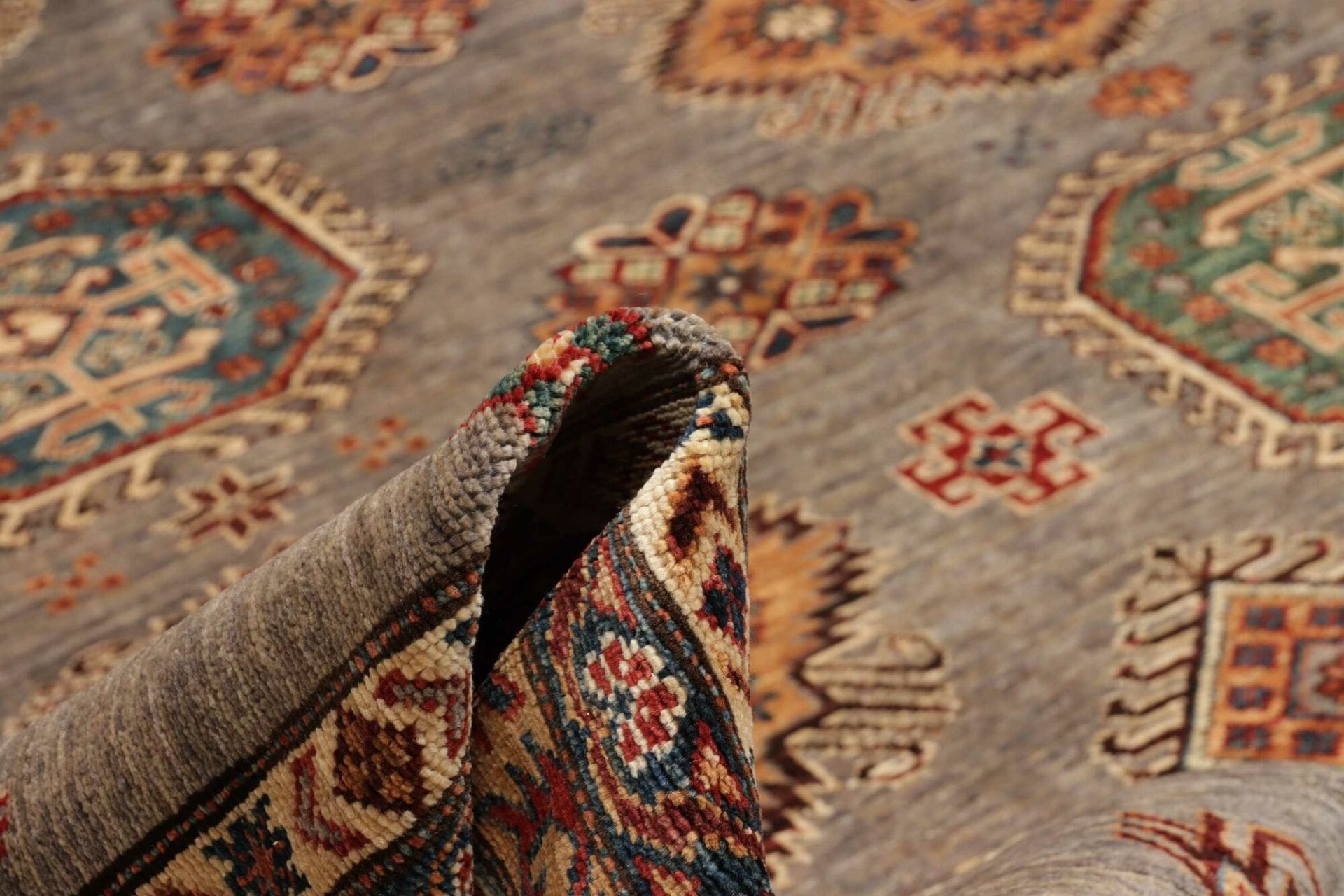 kazak-teppich-280-x-374-cm-handgeknupft-schurwolle-orientteppich-8 Handgeknüpfter Kazak Orientteppich 280 × 374 cm